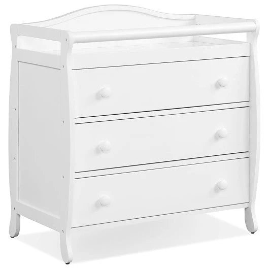 Baby Changing Table Infant Diaper With 3 Drawers and Safety Belt-White - Image 3