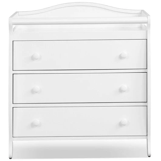 Baby Changing Table Infant Diaper With 3 Drawers and Safety Belt-White - Image 8