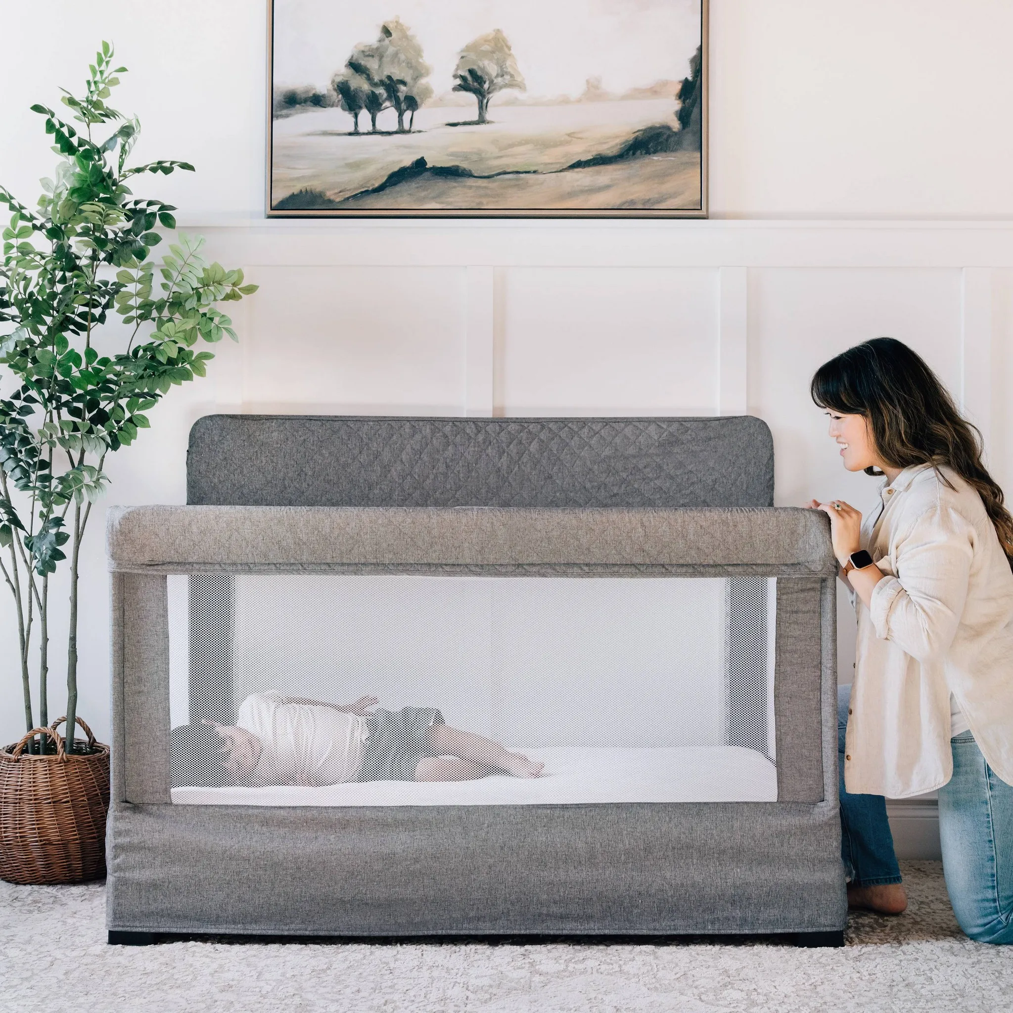 Baby Delight Lunaire Crib - Charcoal Tweed - Image 2