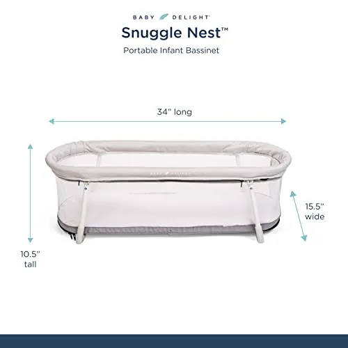 Baby Delight Snuggle Nest Bassinet, Portable Baby Bed, for Infants 0 – 5 Months, Driftwood Grey - Image 2