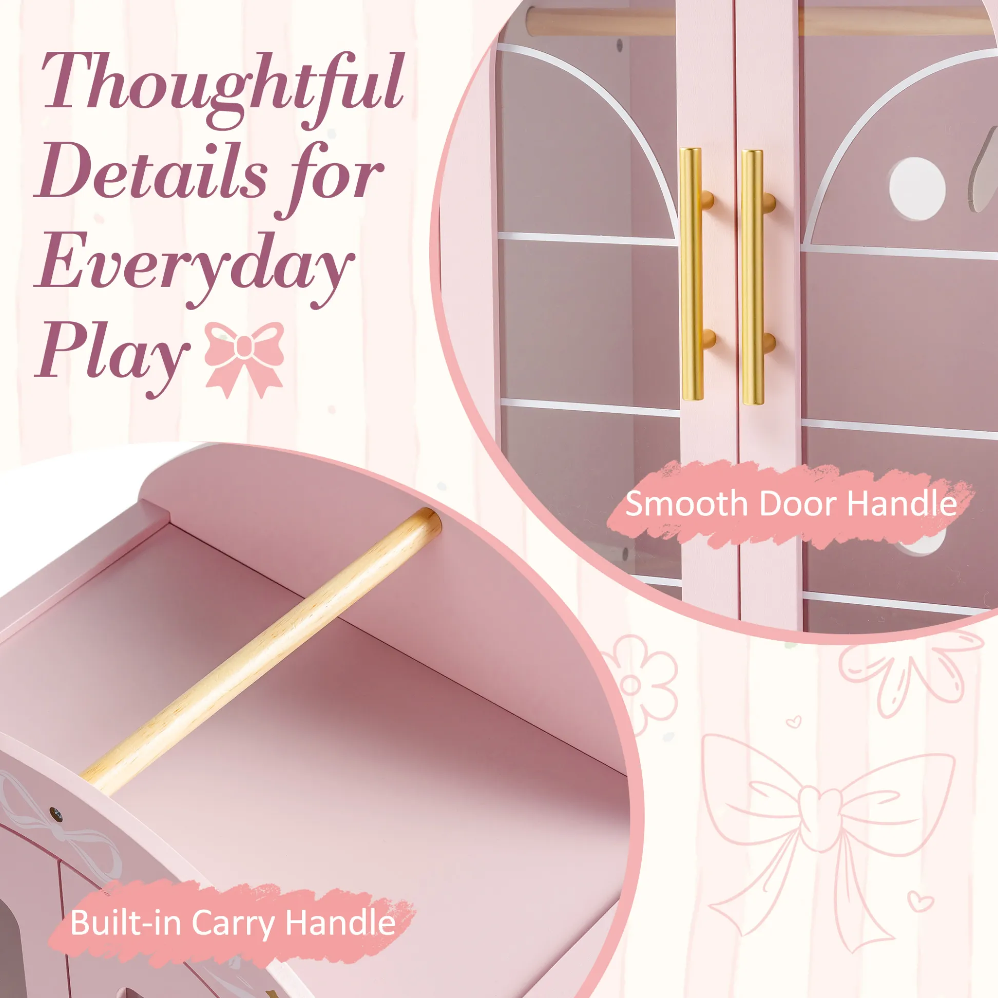 Wooden Doll Furniture - Wardrobe - Image 3