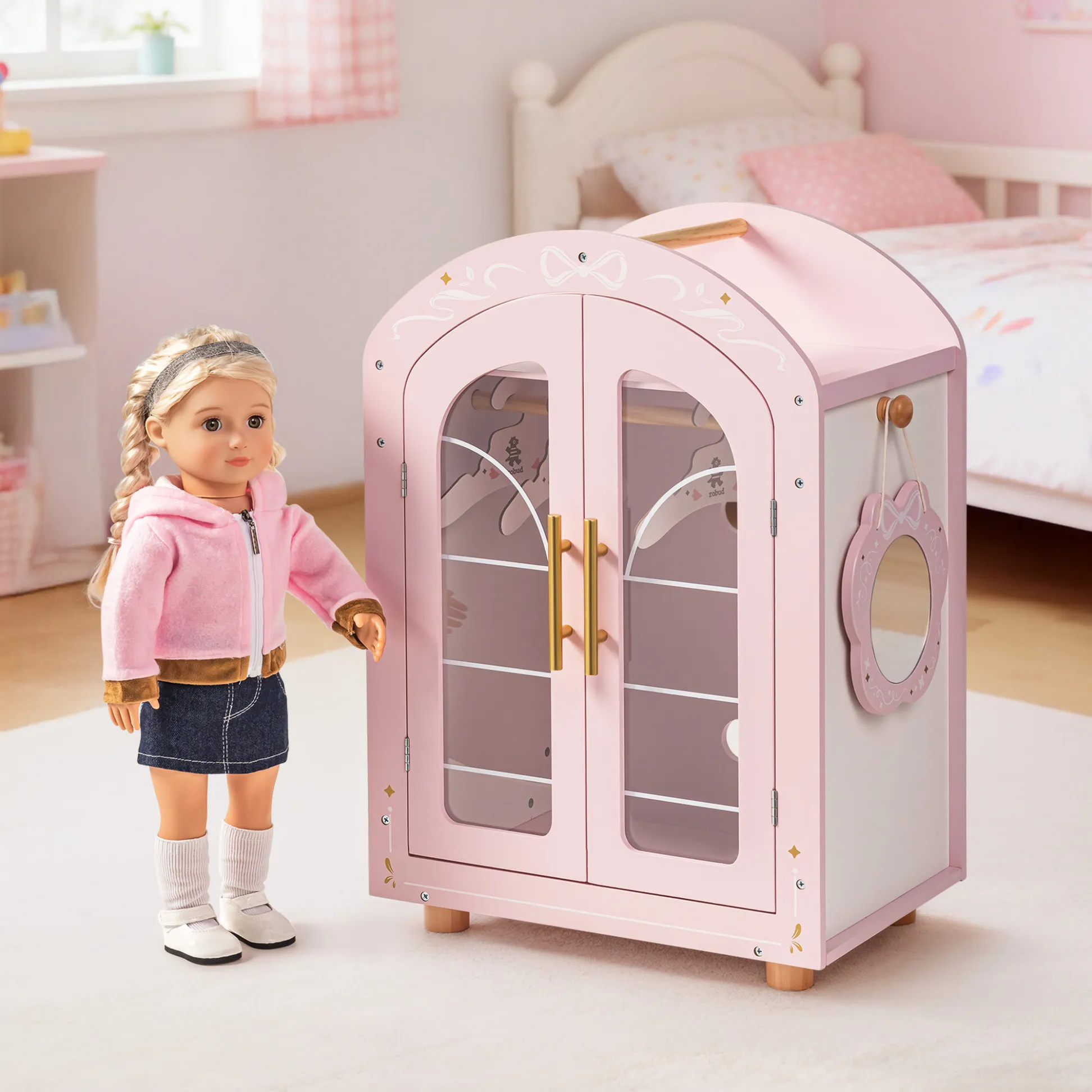 Wooden Doll Furniture - Wardrobe - Image 9