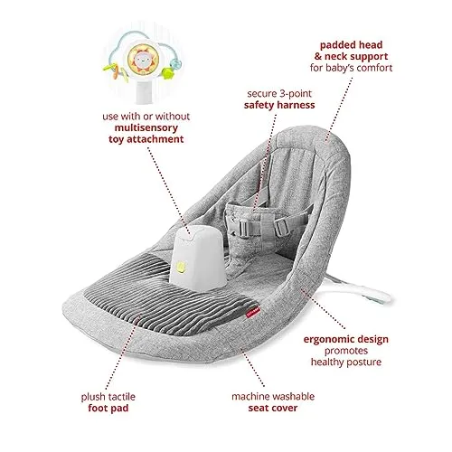 Baby Ergonomic Upright Activity Floor Seat with Toy - Gray - Image 3