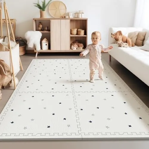 Baby Foam Play Mat - PIGLOG 72x48 Inches Interlocking Floor Tiles, Toddler Play Mat for Indoor & Outdoor
