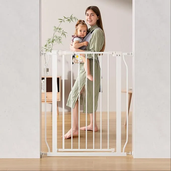 Baby Gate for Stairs and Doorways - White