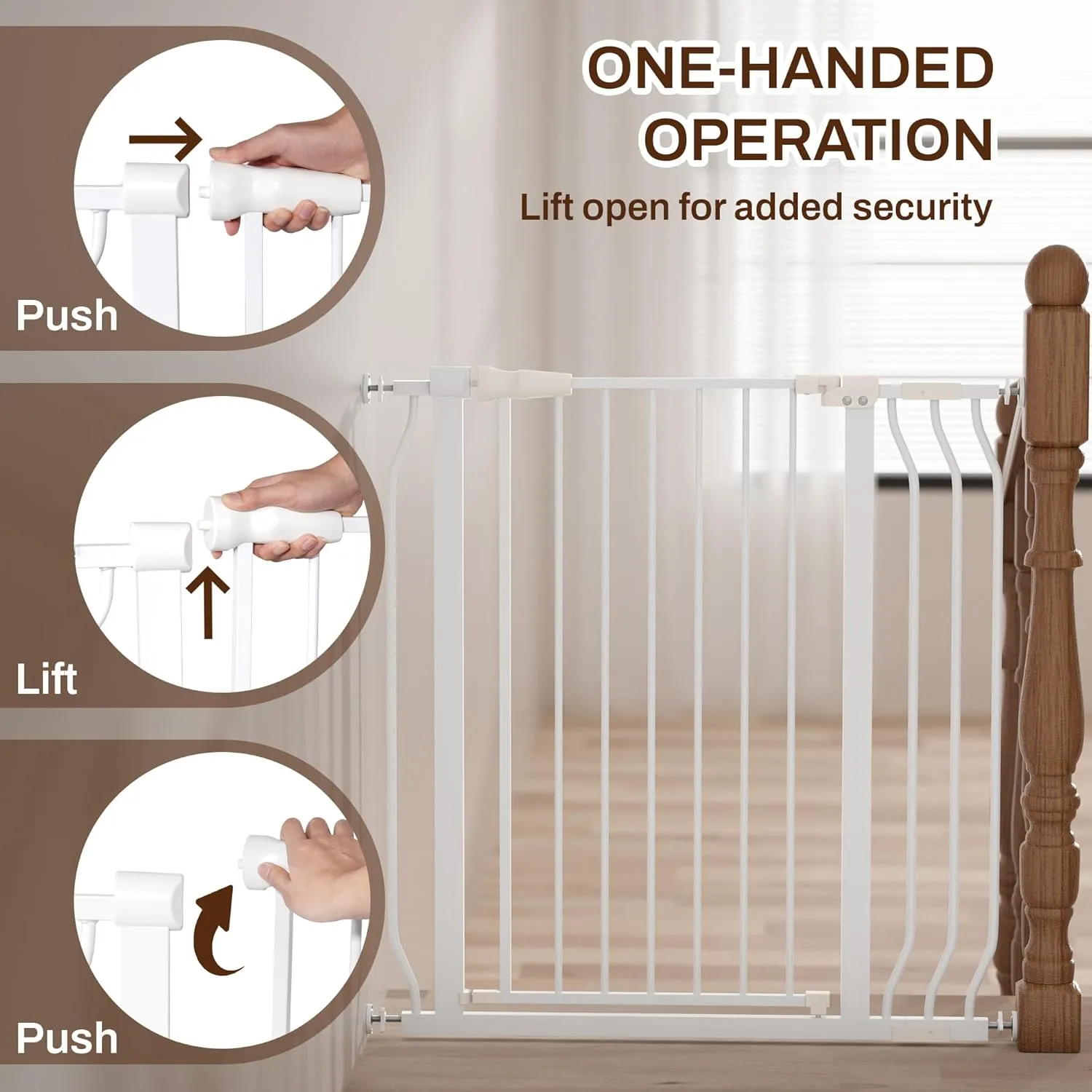 Baby Gate for Stairs and Doorways - White - Image 2
