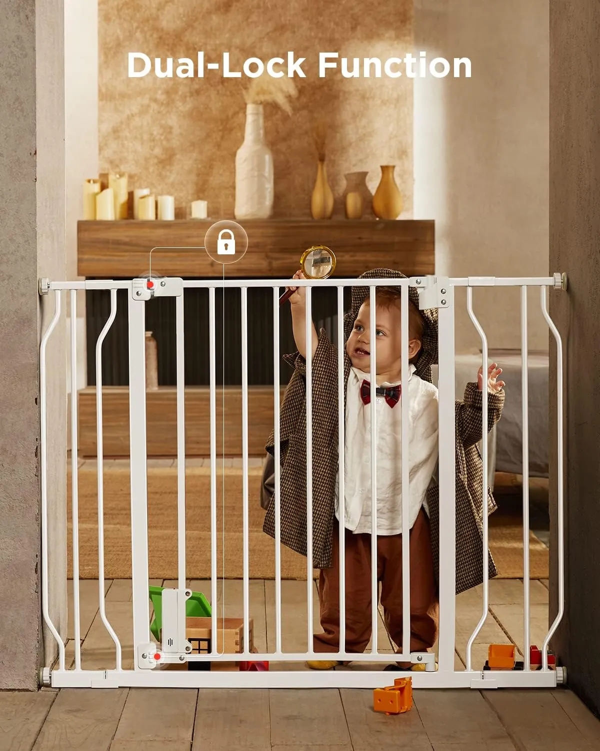 Baby Gate for Stairs and Doorways - White - Image 3