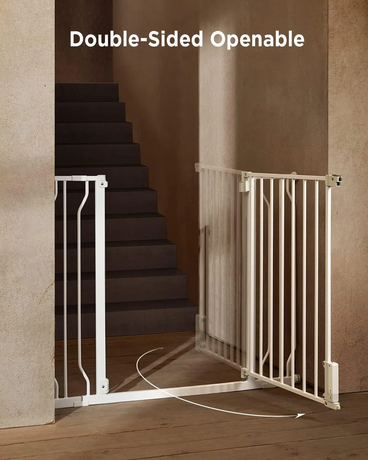 Baby Gate for Stairs and Doorways - White - Image 5