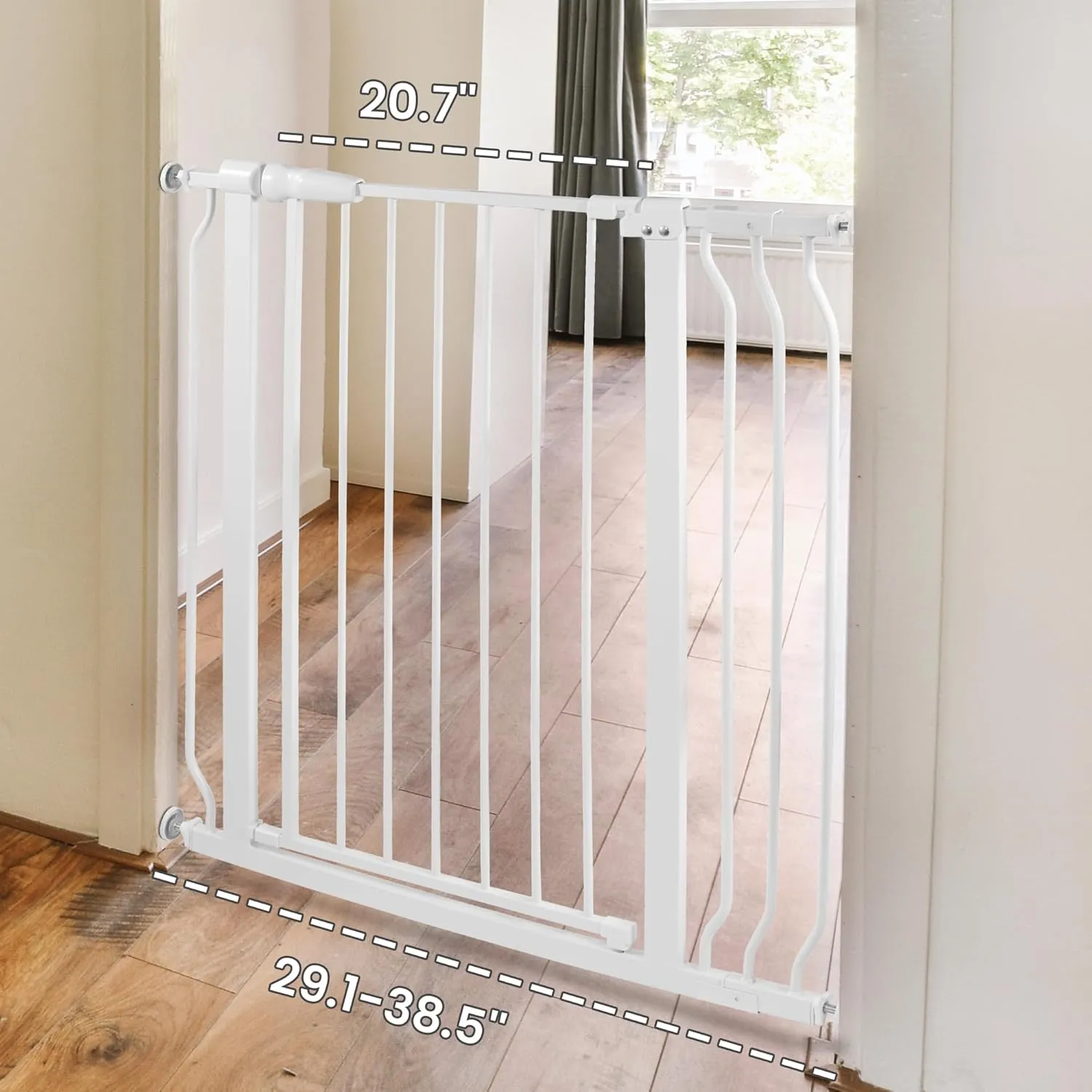 Baby Gate for Stairs and Doorways - White - Image 5