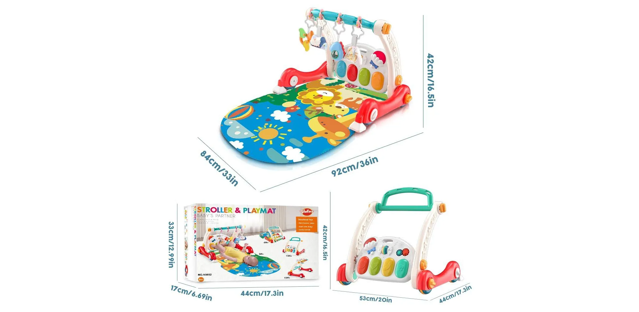 Baby Gym Play Mat & Learning Toy Tummy Time Mat - Image 4