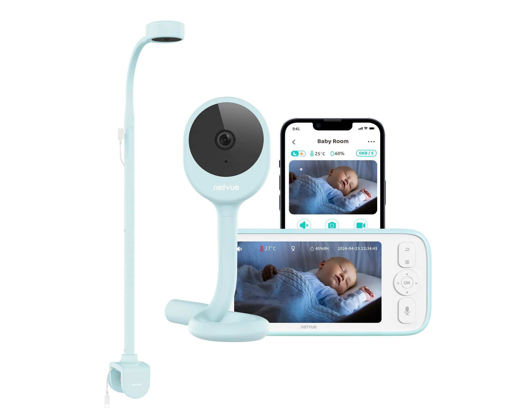 Baby Monitor with Camera & Audio – 5" 1080P HD Video Monitor