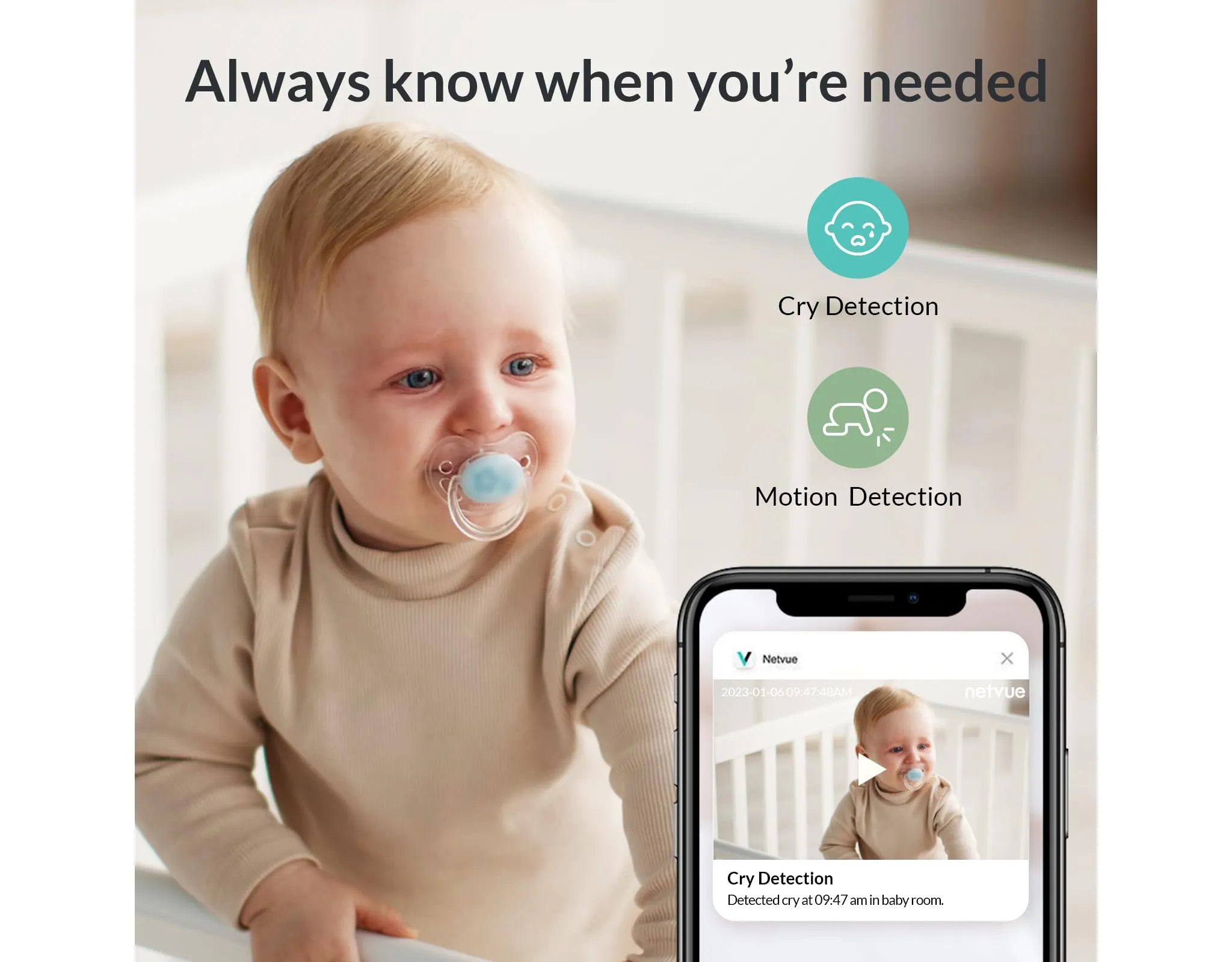 Baby Monitor with Camera & Audio – 5" 1080P HD Video Monitor - Image 2