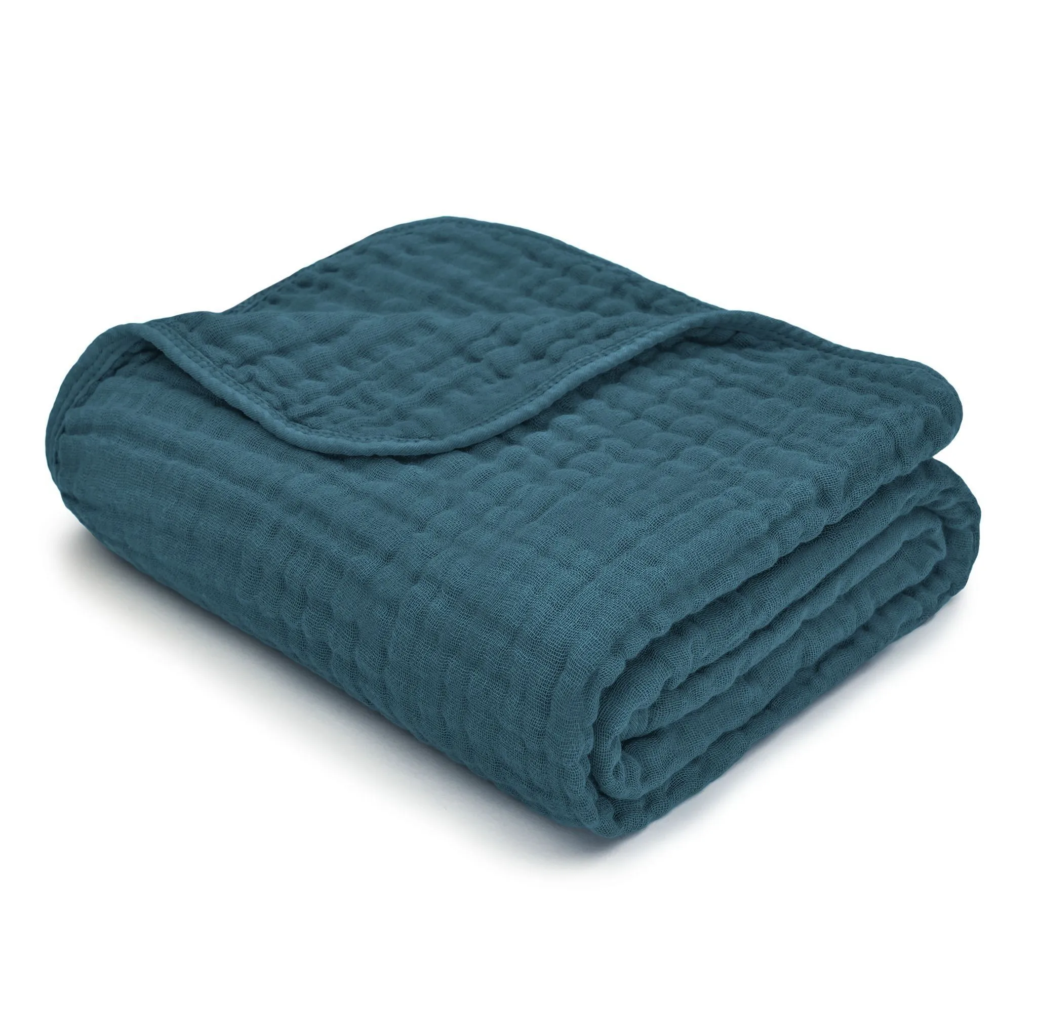 Baby Muslin Blanket, Large 40" X 40" By Comfy Cubs - Neptune