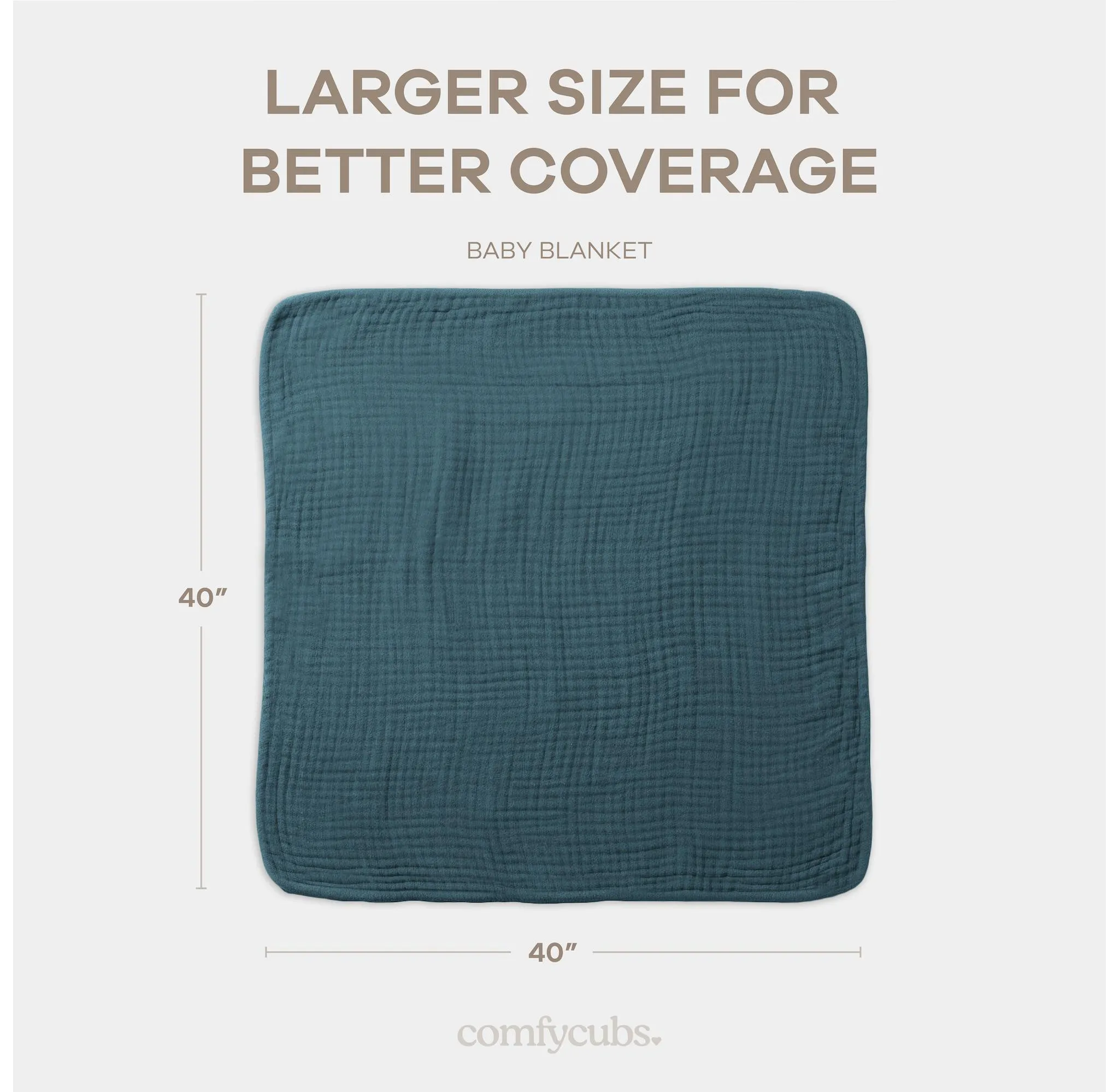 Baby Muslin Blanket, Large 40" X 40" By Comfy Cubs - Neptune - Image 4