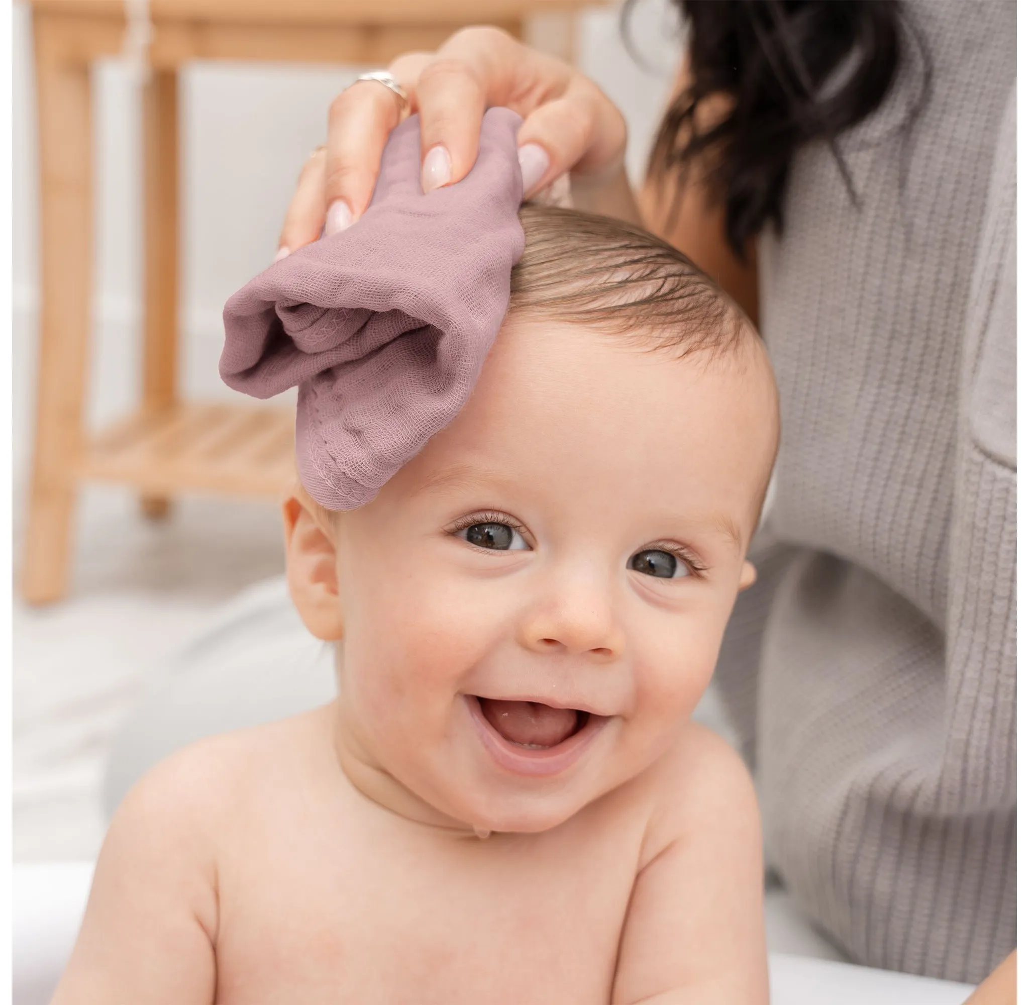 Baby Muslin Cotton Washcloths - Pack of 10, 10" x 10" - Image 4
