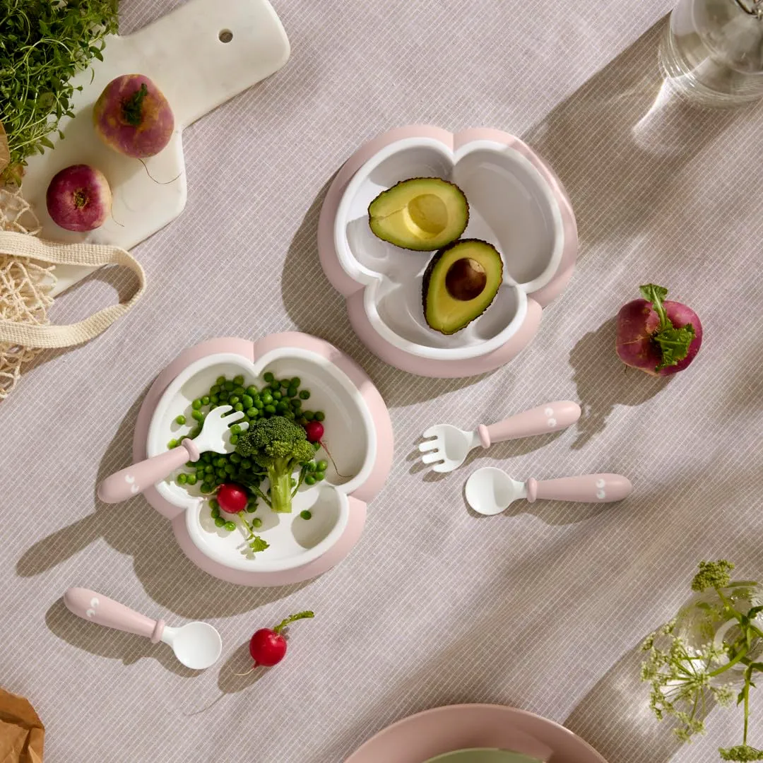 Baby Plate, Spoon and Fork Sets - Powder Pink - Image 4