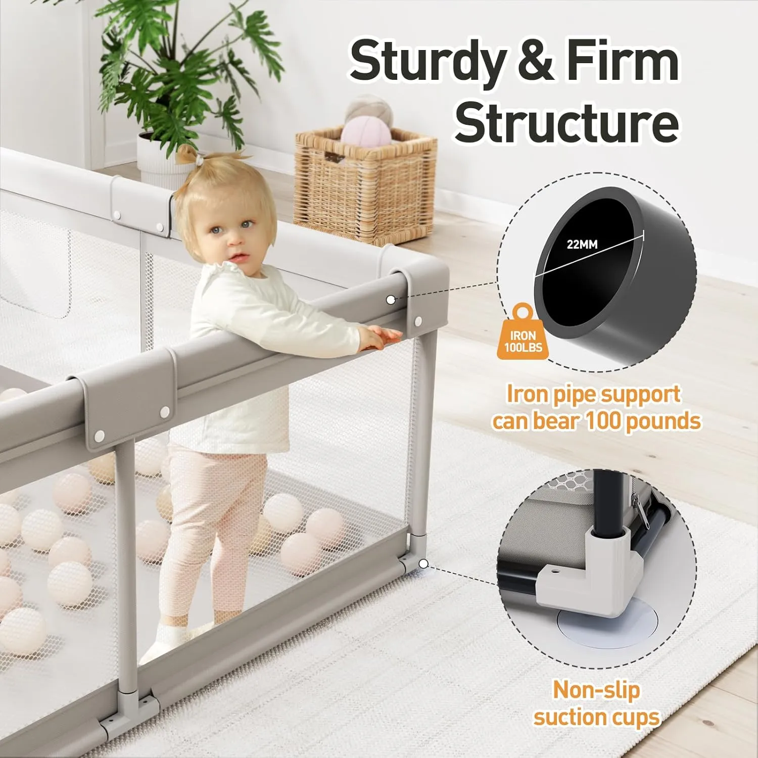 Baby Playpen 59"x59"x27" - Image 3