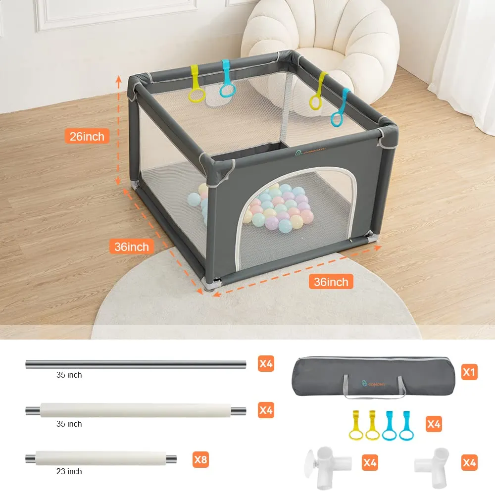 Baby Playpen - Dark Grey - Image 6