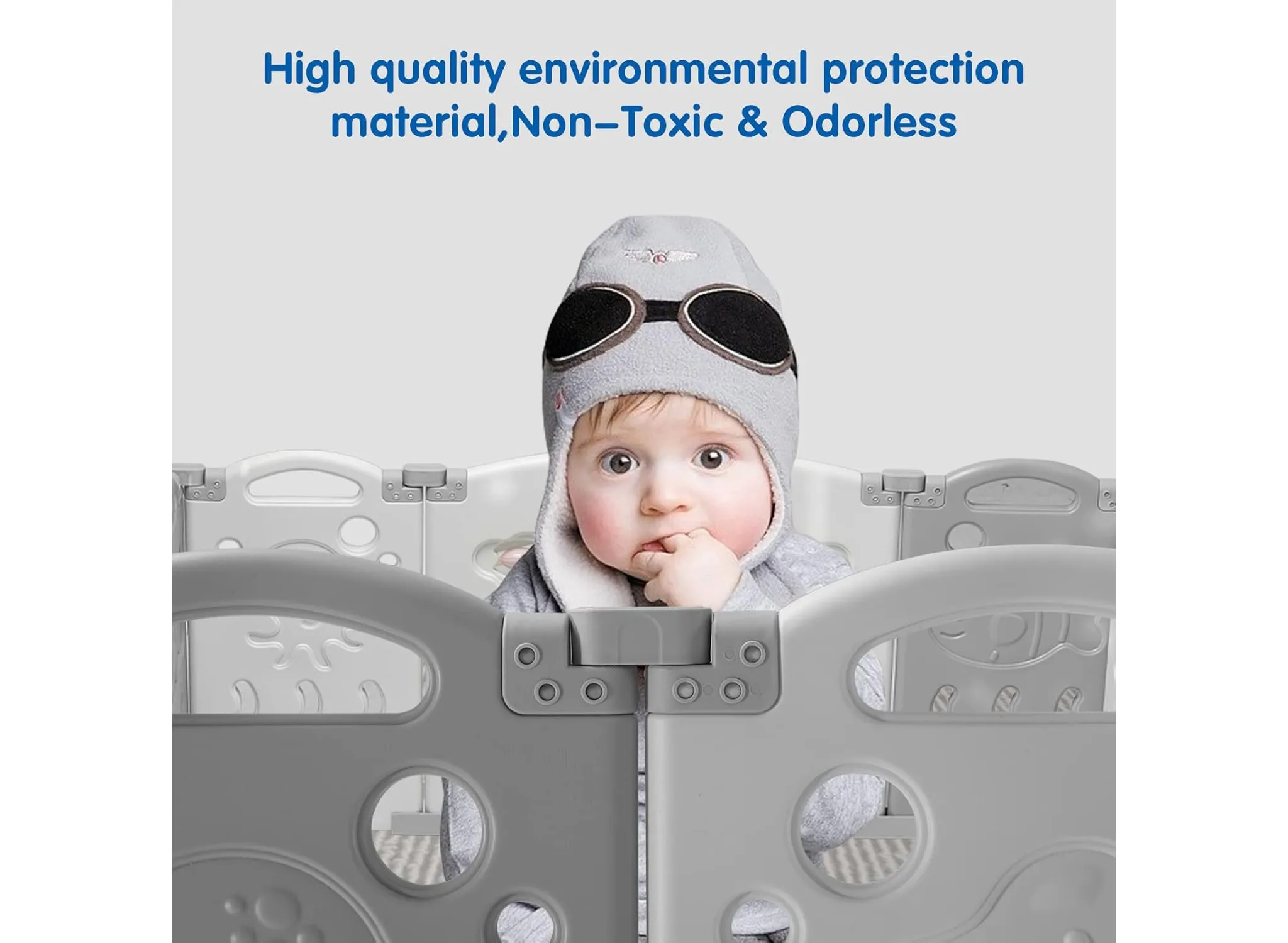 Baby Playpen - Portable Foldable Play Fence with Safety Gate - Image 4