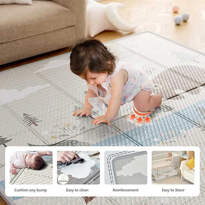 Baby Playpen with Mat - Small Portable Playpen for Infants and Toddlers (47 x 47 Inches) - Image 2