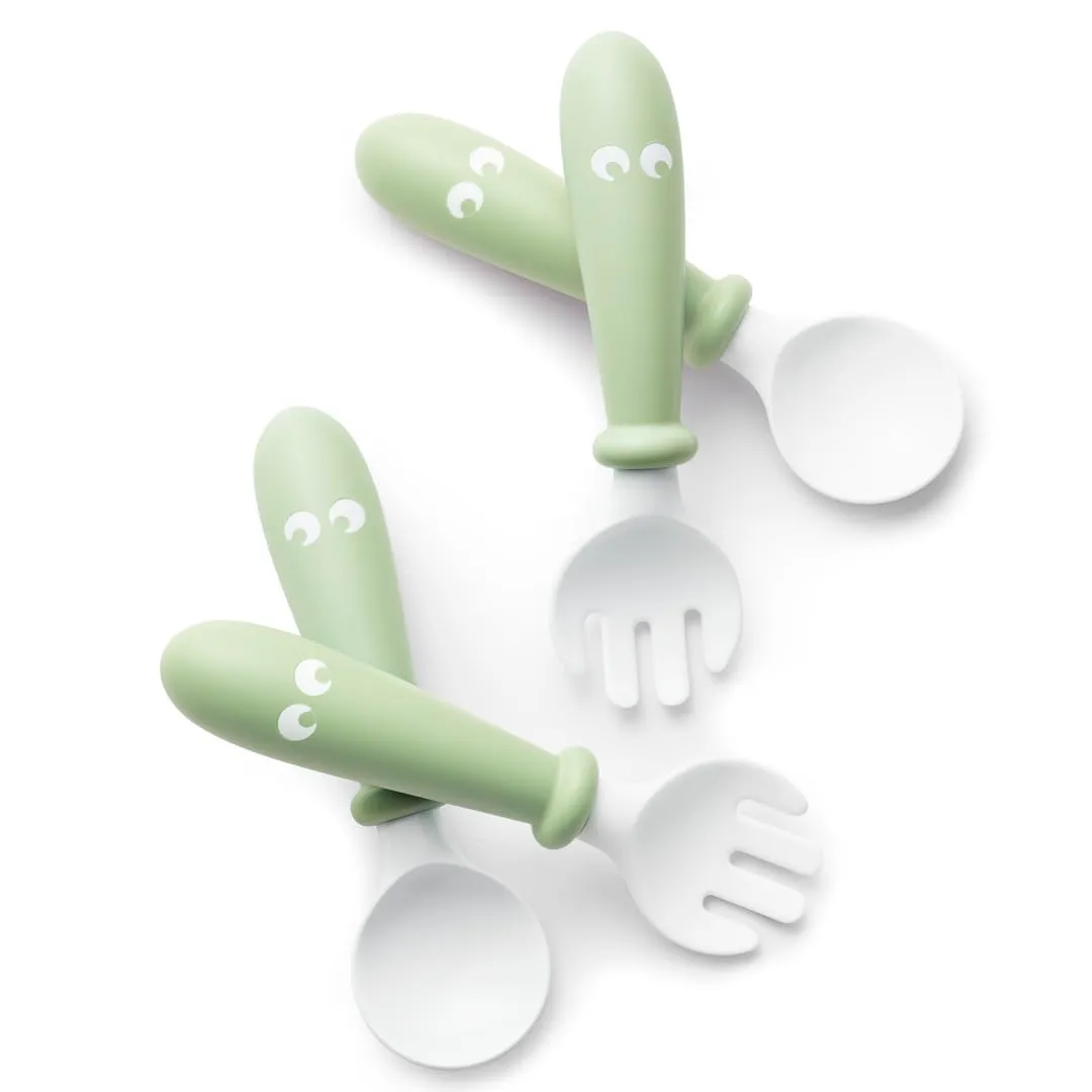 Baby Spoon and Fork - Powder Green - Image 4
