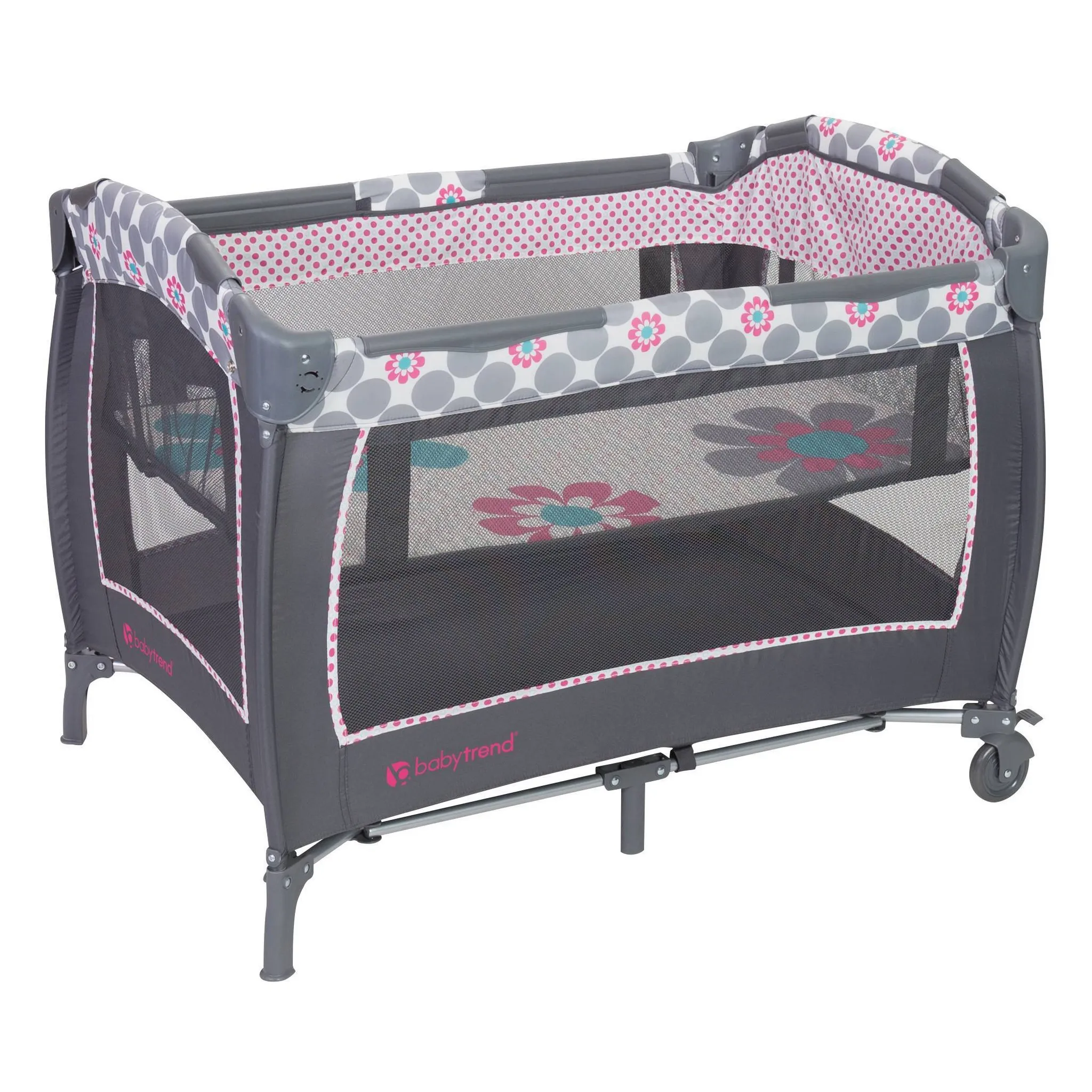 Baby Trend Lil' Snooze™ Deluxe II Nursery Center® Playard, Daisy Dots - Image 2