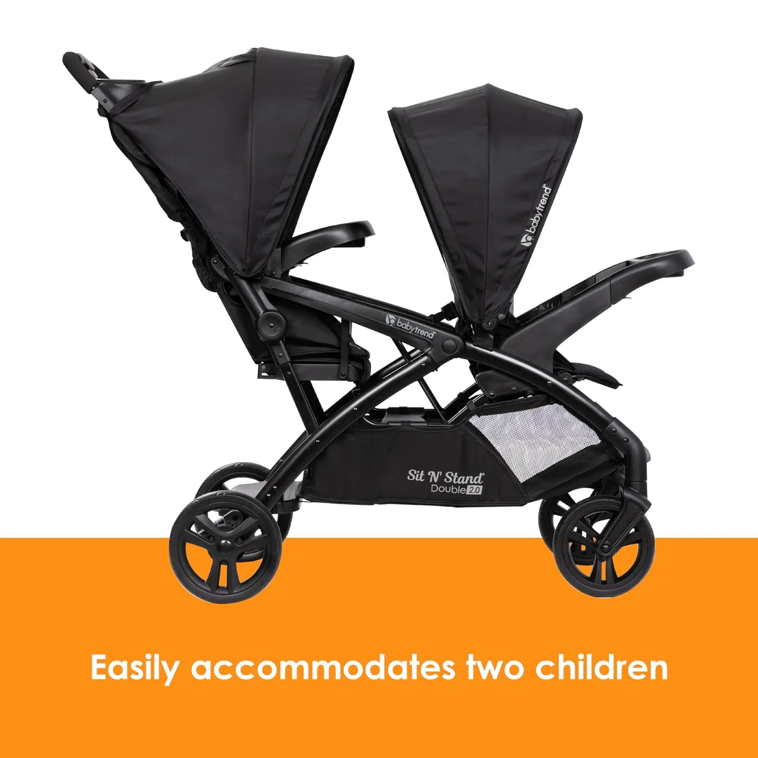 Baby Trend Sit N' Stand® Double 2.0 Stroller - Dash Black - Image 5