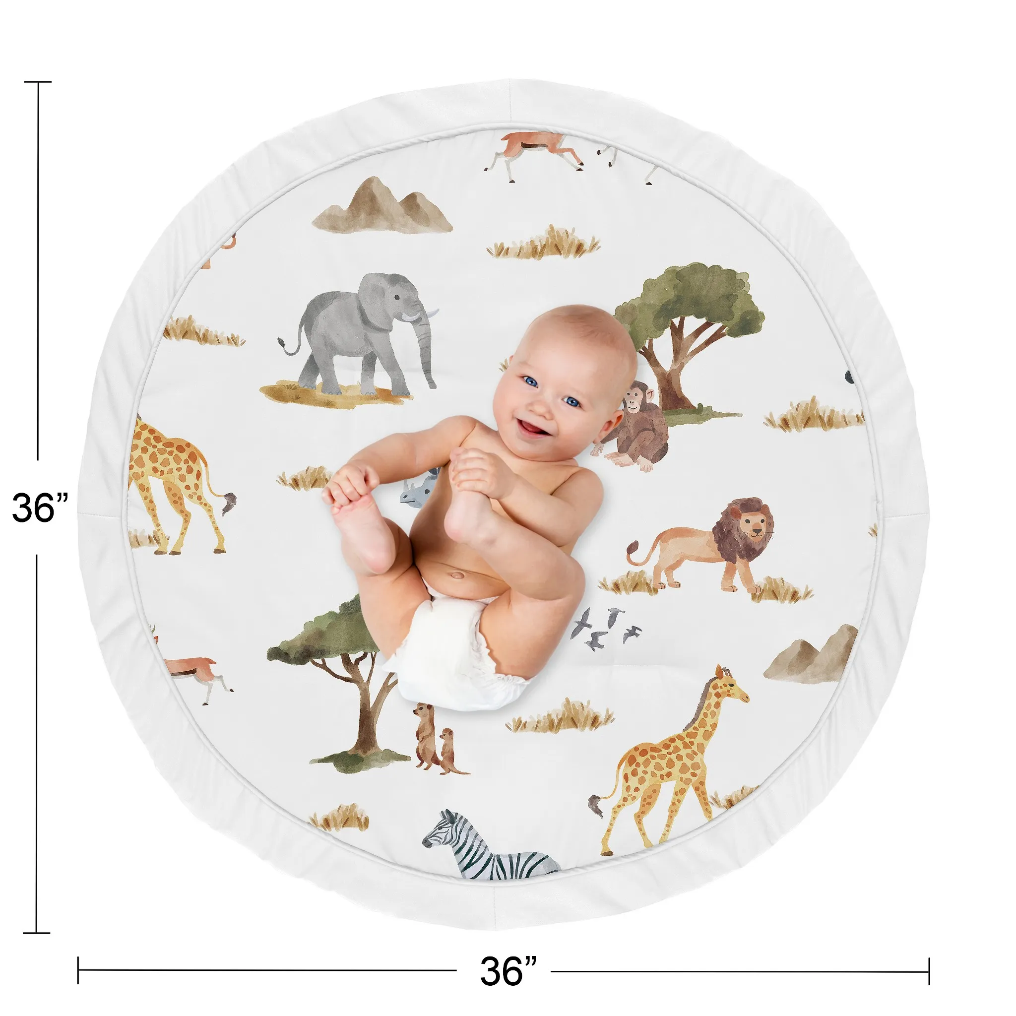 Baby Tummy Time Playmat - Jungle Animals - Image 4
