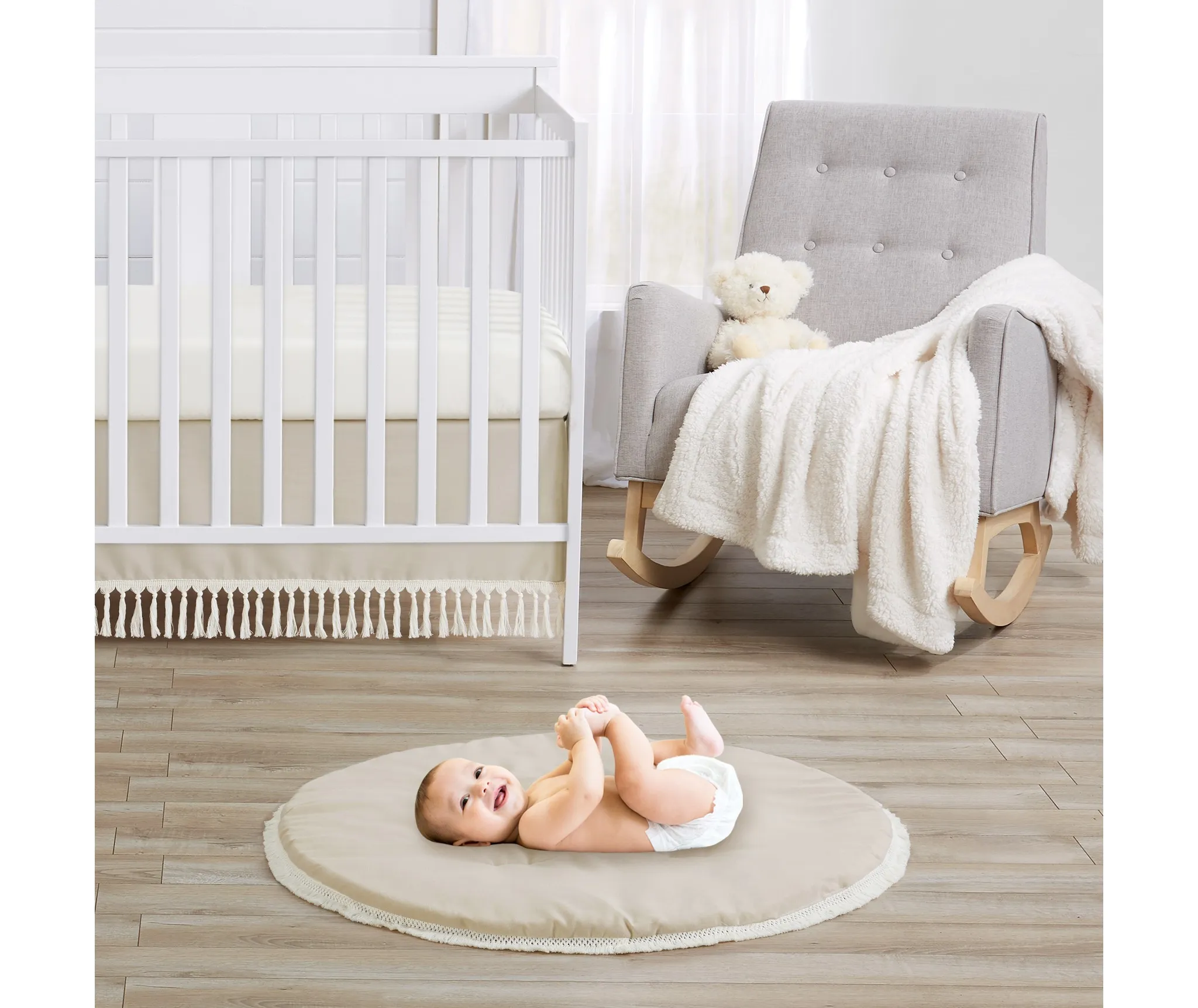 Baby Tummy Time Playmat - Taupe - Image 2