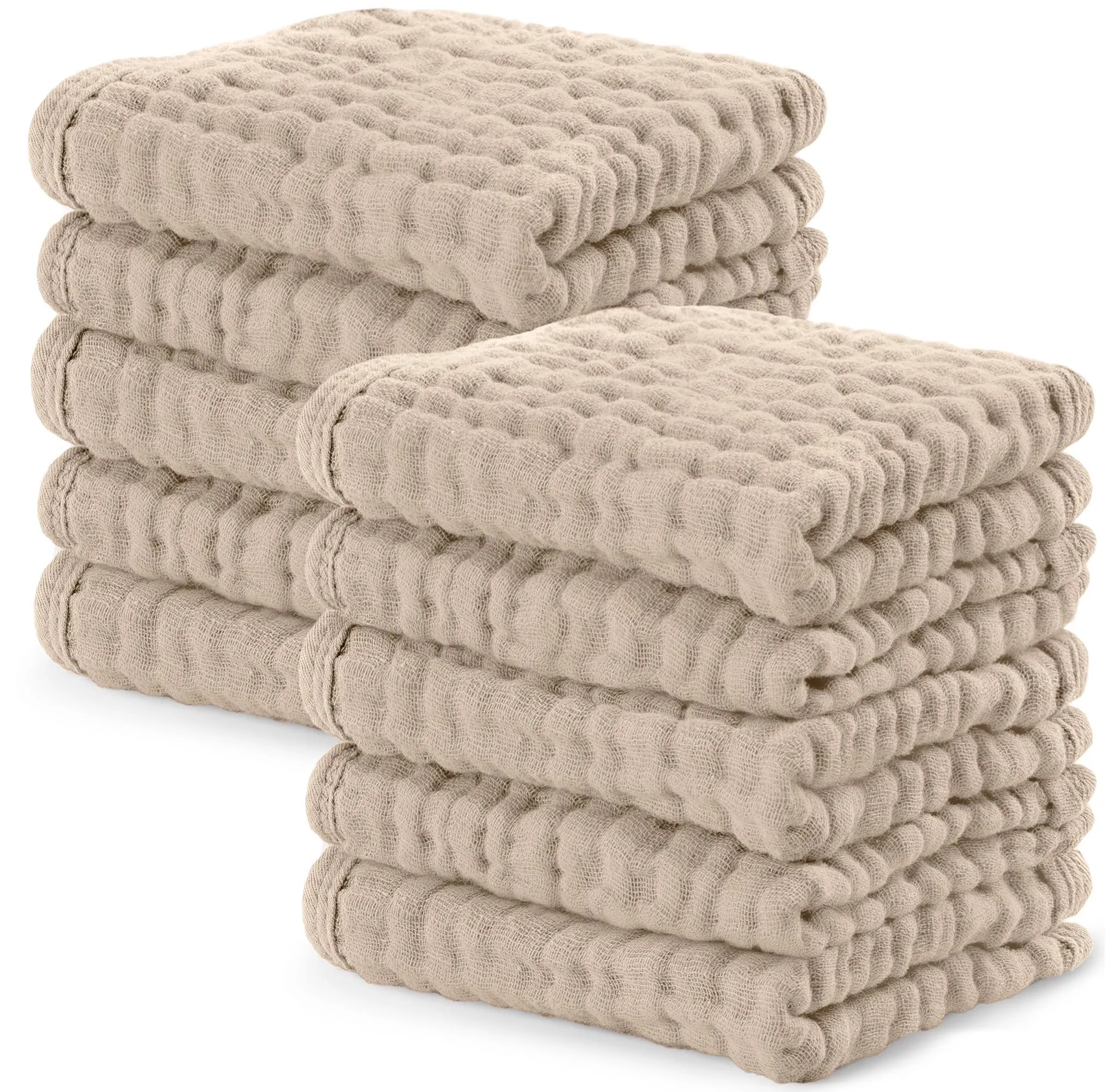 Baby Washcloths - Large 10”x10”, Pack of 10