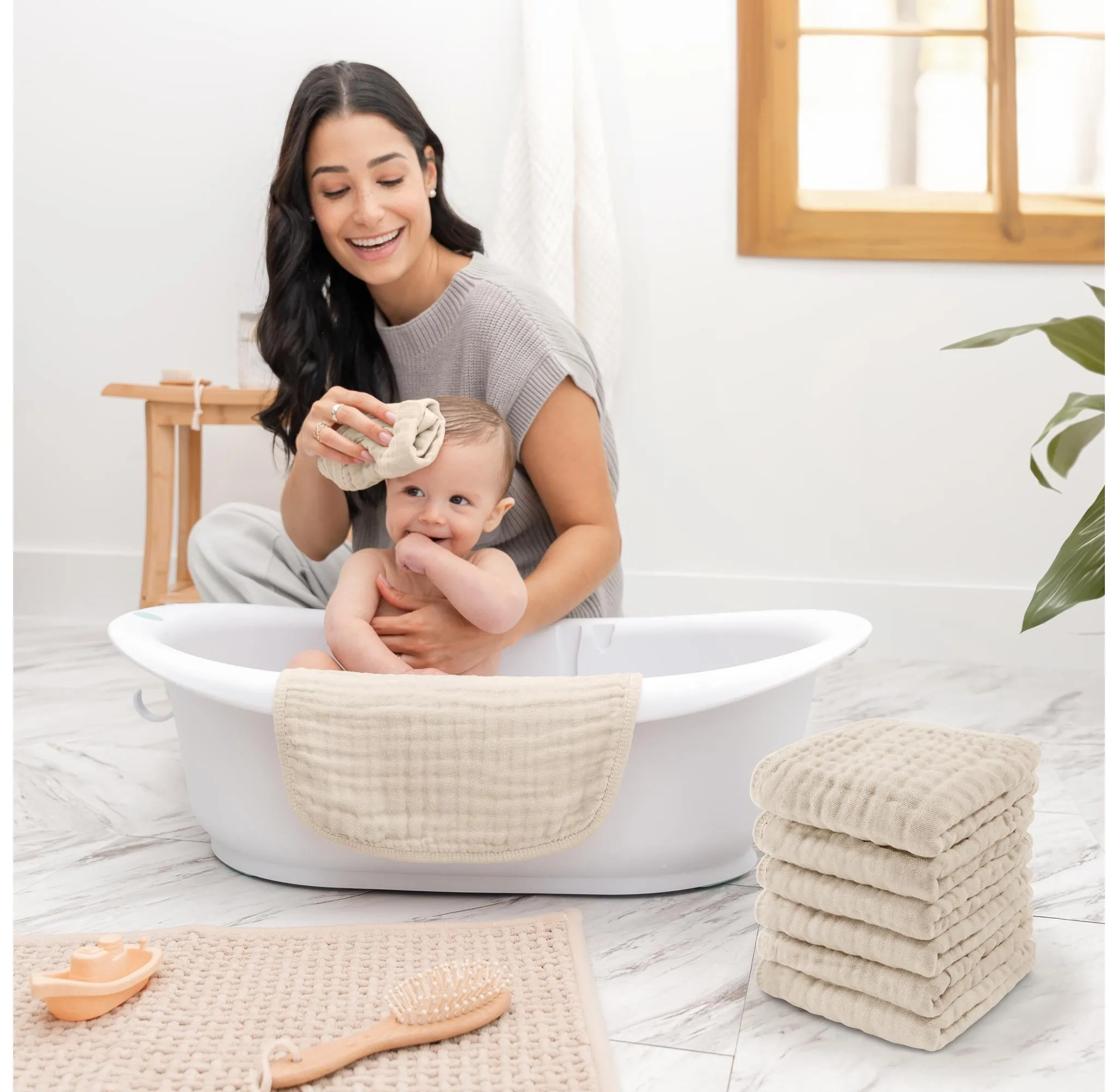 Baby Washcloths - Large 10”x10”, Pack of 10 - Image 3
