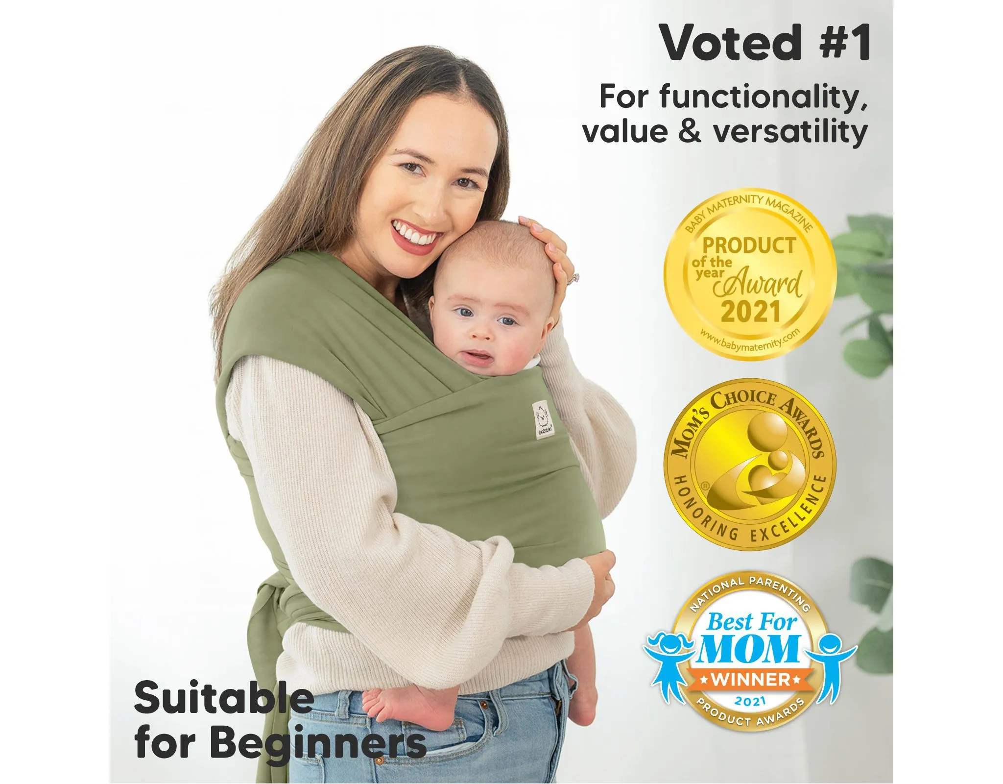 Baby Wrap Carrier - Dusty Olive - Image 4