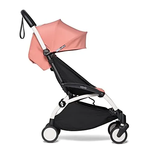 YOYO2 Stroller - White Frame, Ginger Seat Cushion + Matching Canopy - Image 4