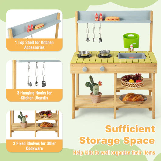 Backyard Pretend Play Toy Kitchen With Stove Top - Image 3