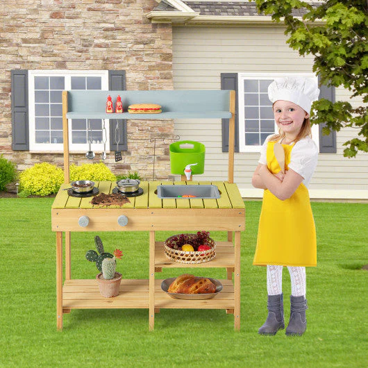 Backyard Pretend Play Toy Kitchen With Stove Top - Image 6