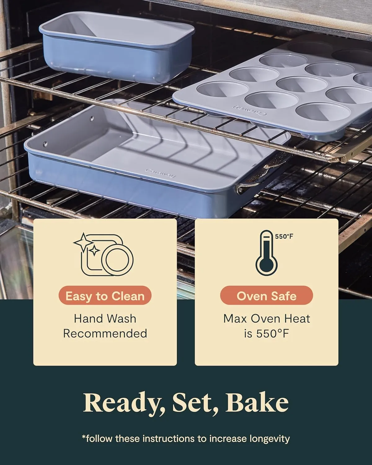 Non-Stick Ceramic Complete Bakeware Set - Black - Image 6