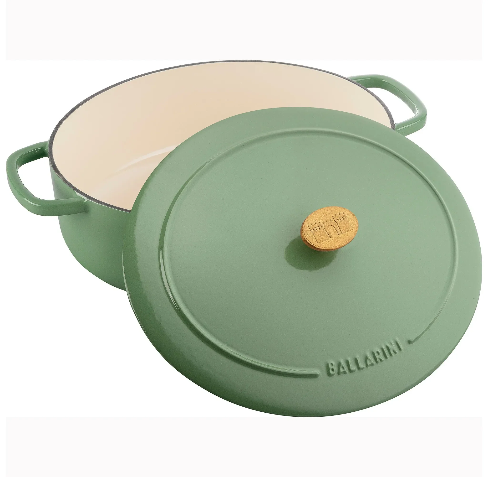Ballarini Cast Iron Dutch Oven - Oval 4.75 Qt - Saggio Green - Image 5