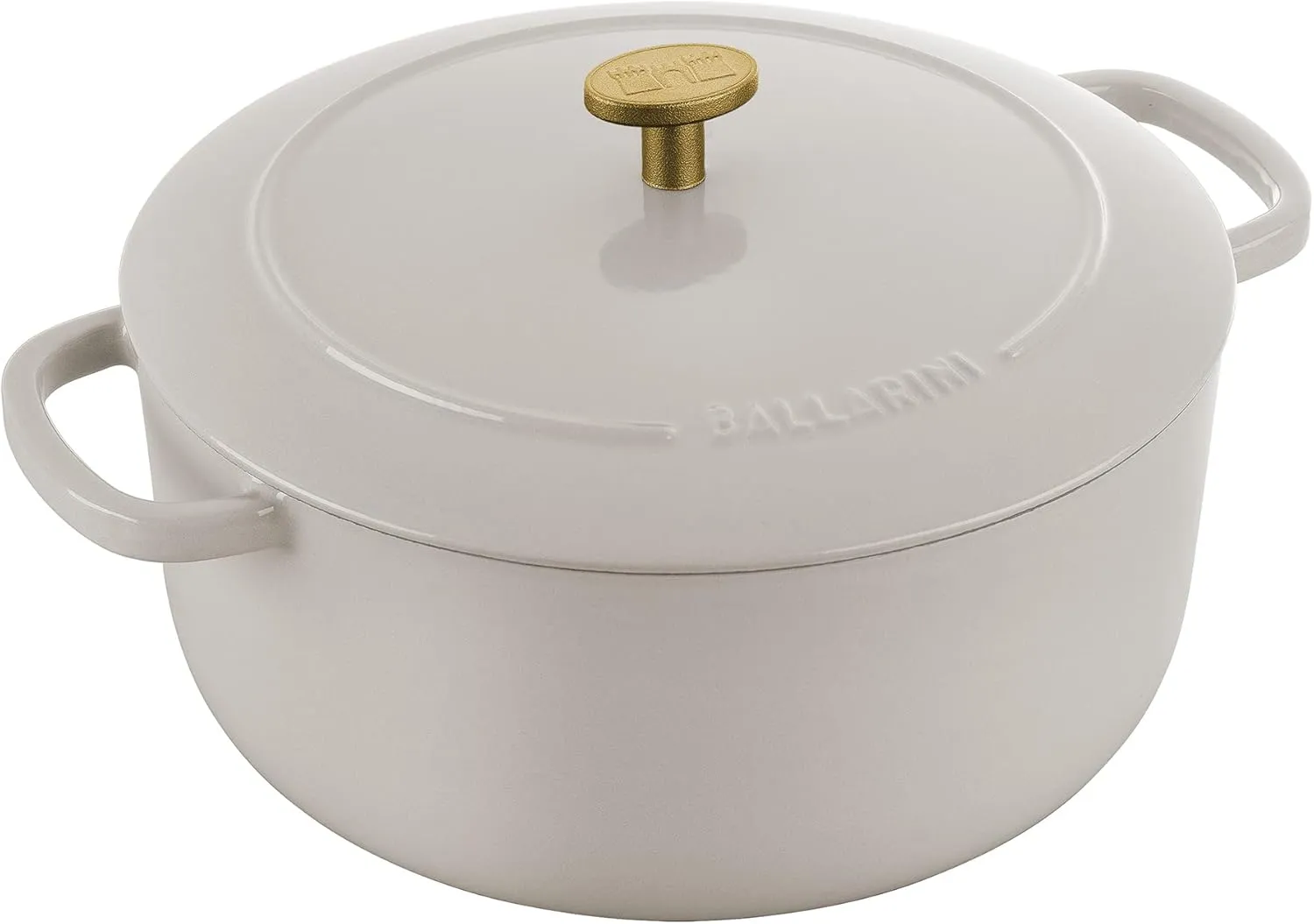 Ballarini Cast Iron Dutch Oven - Round 4.25 Qt - Crema White