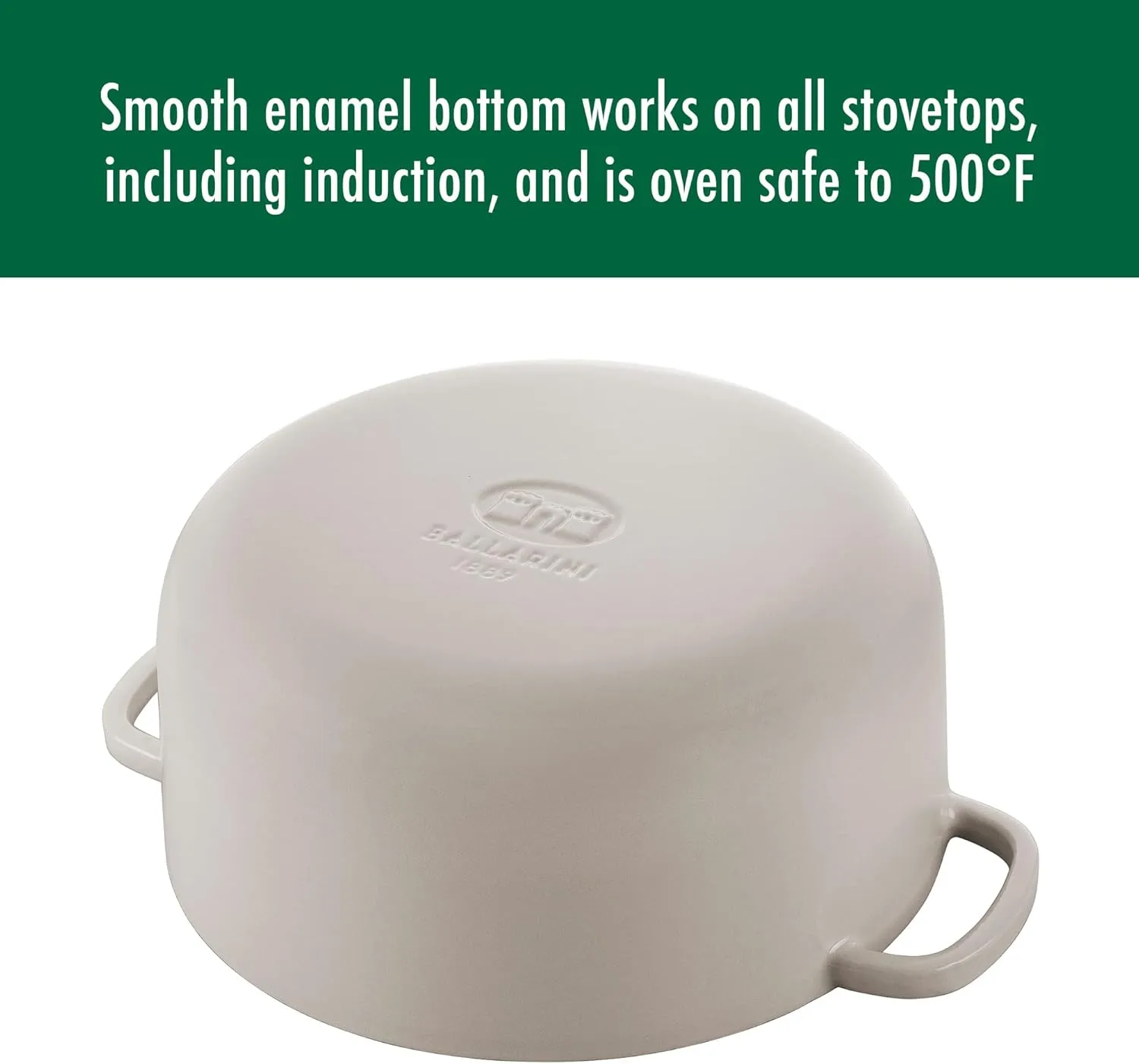 Ballarini Cast Iron Dutch Oven - Round 4.25 Qt - Crema White - Image 11