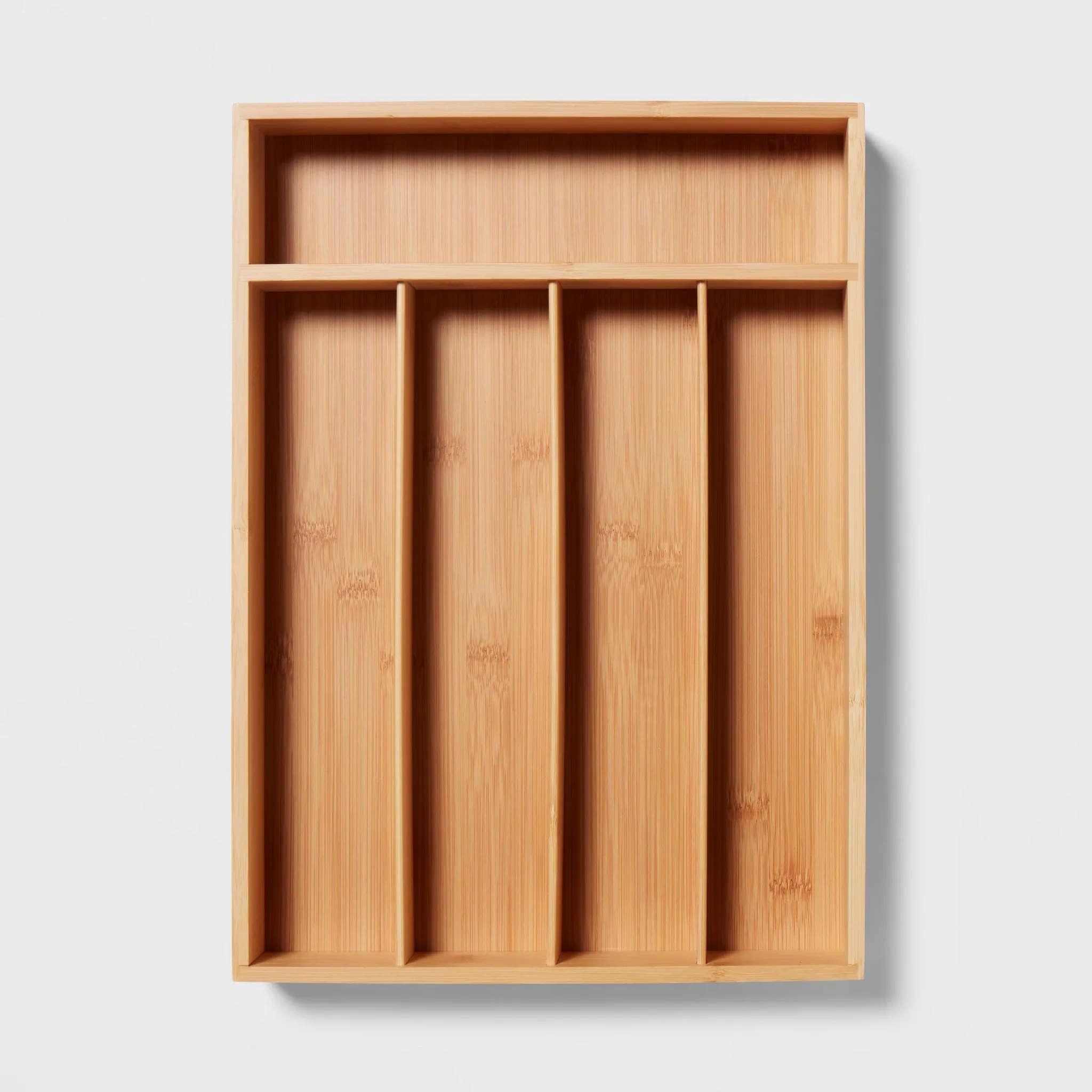 Bamboo 5 Compartment Flatware Drawer Organizer Brown - Image 3