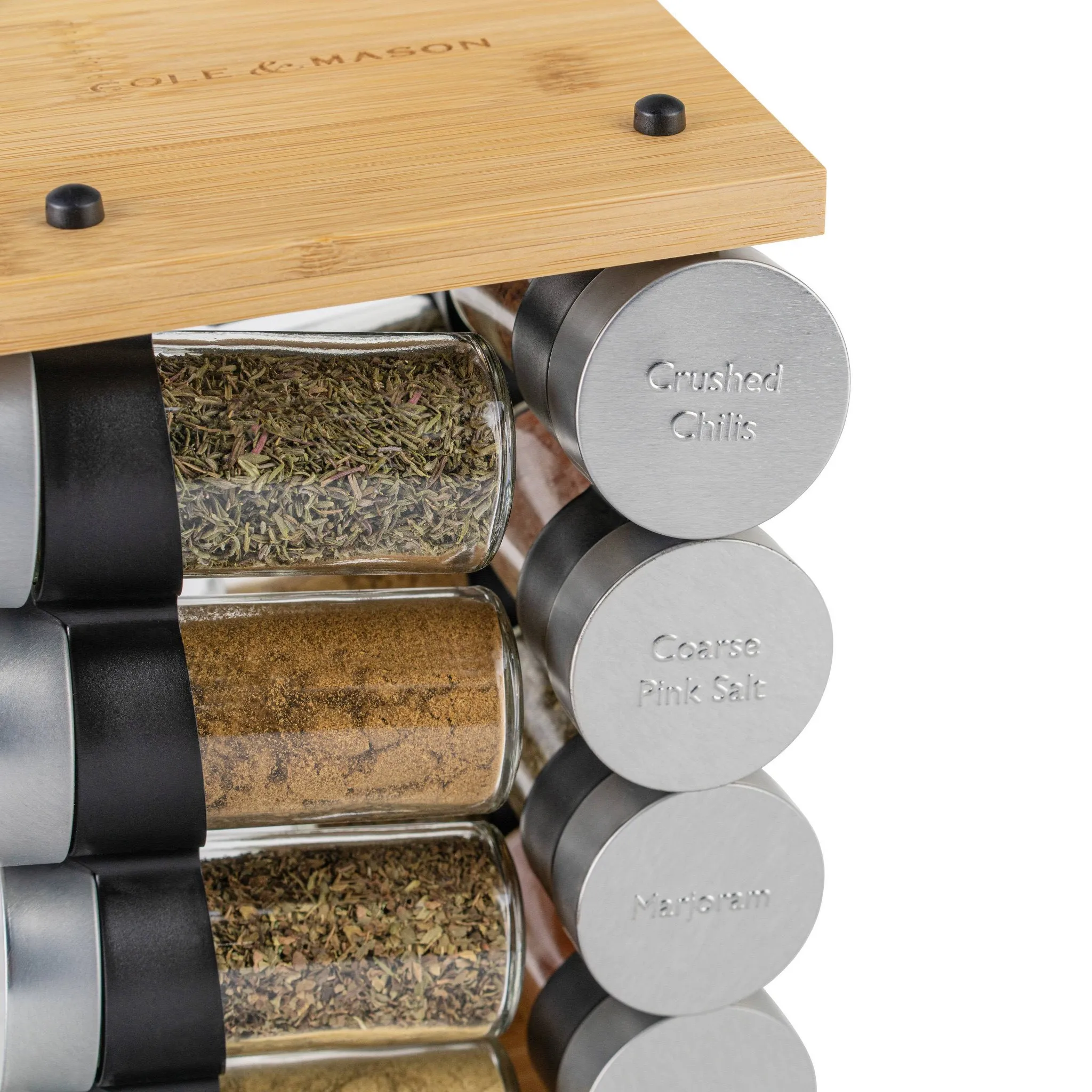 Bamboo Spice Rack - 16 Jar Set with Essential Seasonings - Image 5