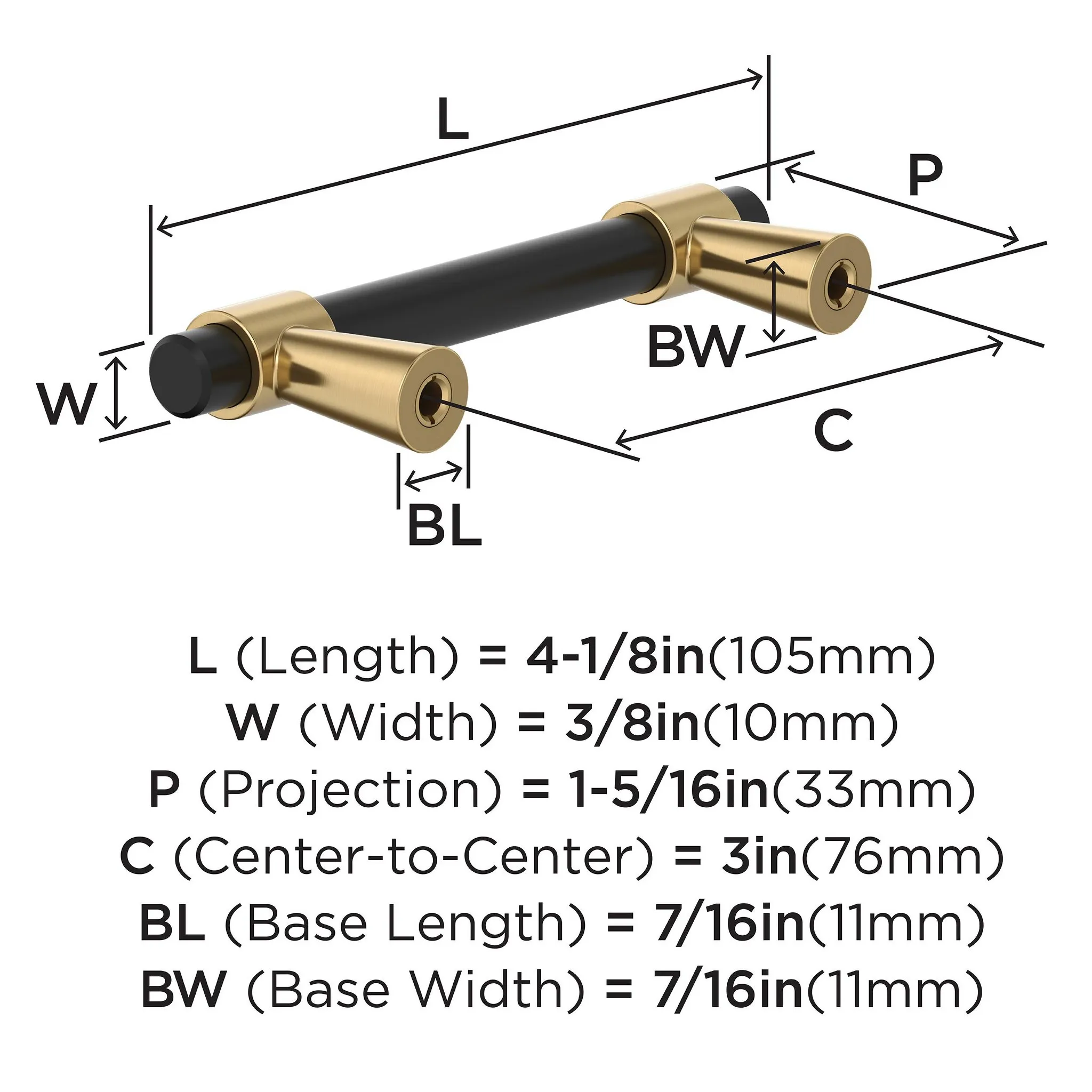 Bar Pull - Matte Black - Image 3