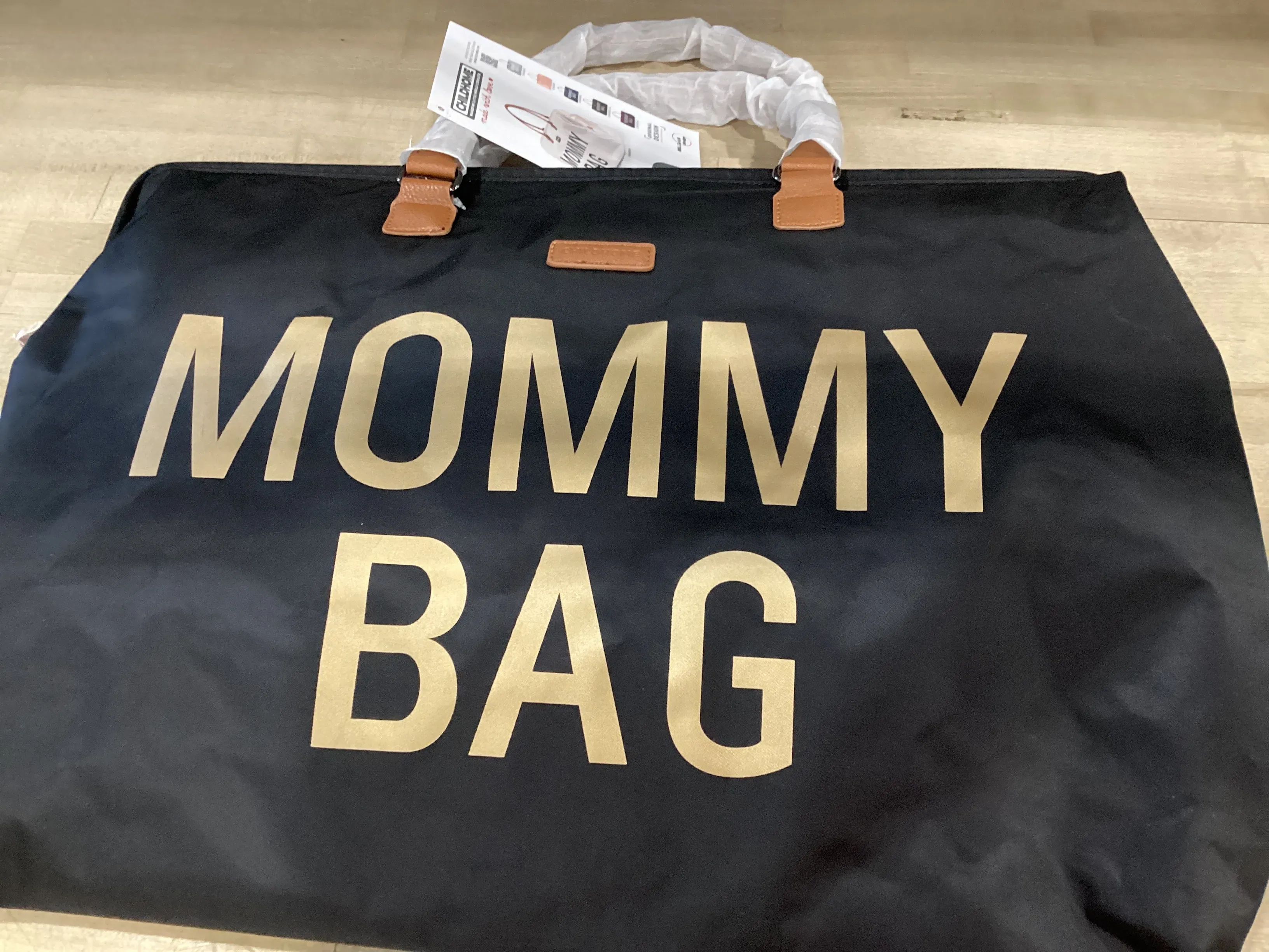 Beaba Childhome Canvas Mommy Bag - Black & Gold - Image 2