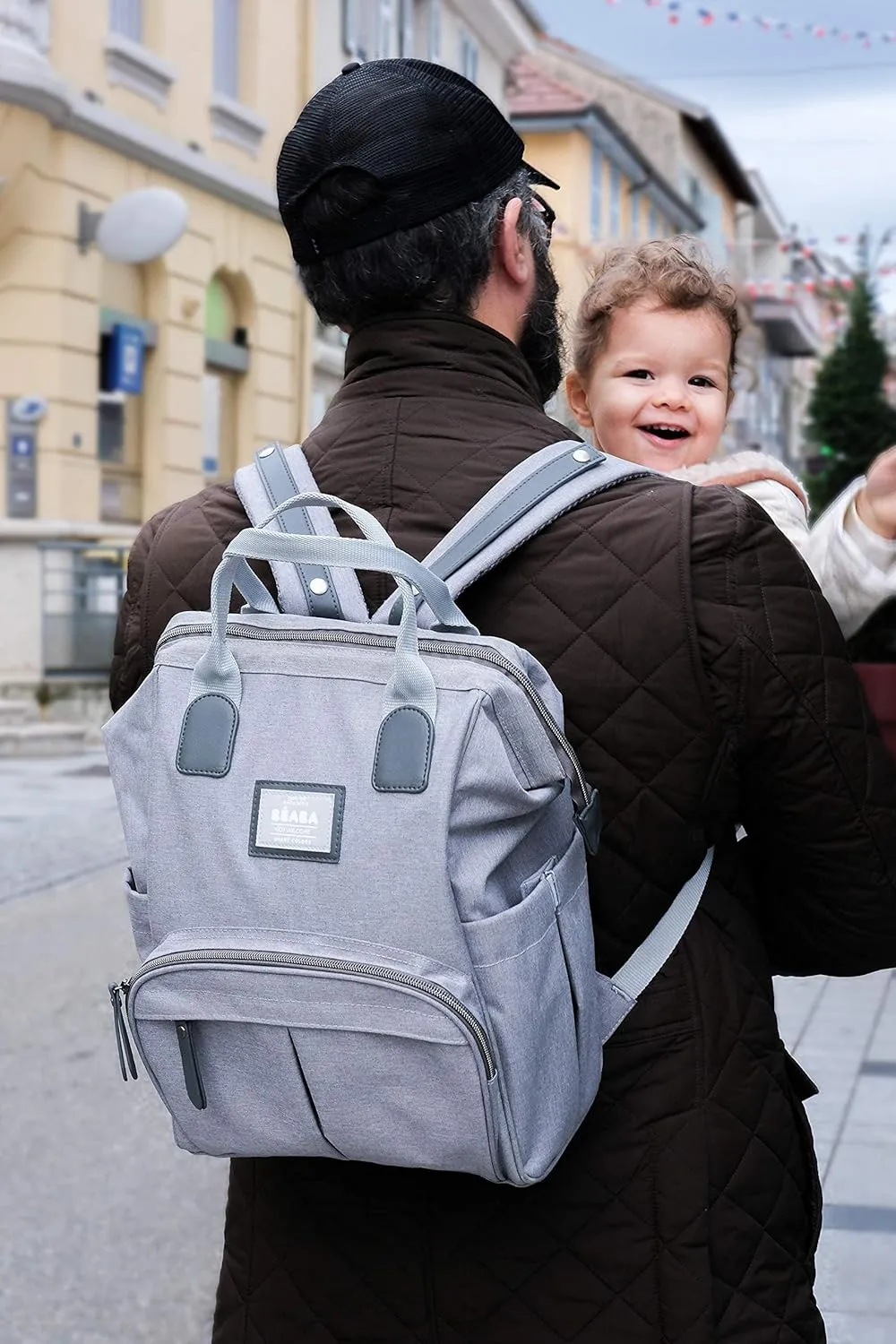 Beaba Wellington Backpack Diaper Bag - Grey - Image 4