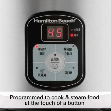 Beach 8 Cup Rice Cooker & Food Steamer with Steam & Rinse Basket, Stainless Steel - Image 2