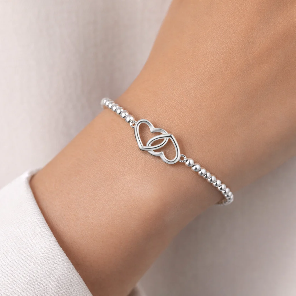 Beaded Intertwined Heart Bracelet - Image 2