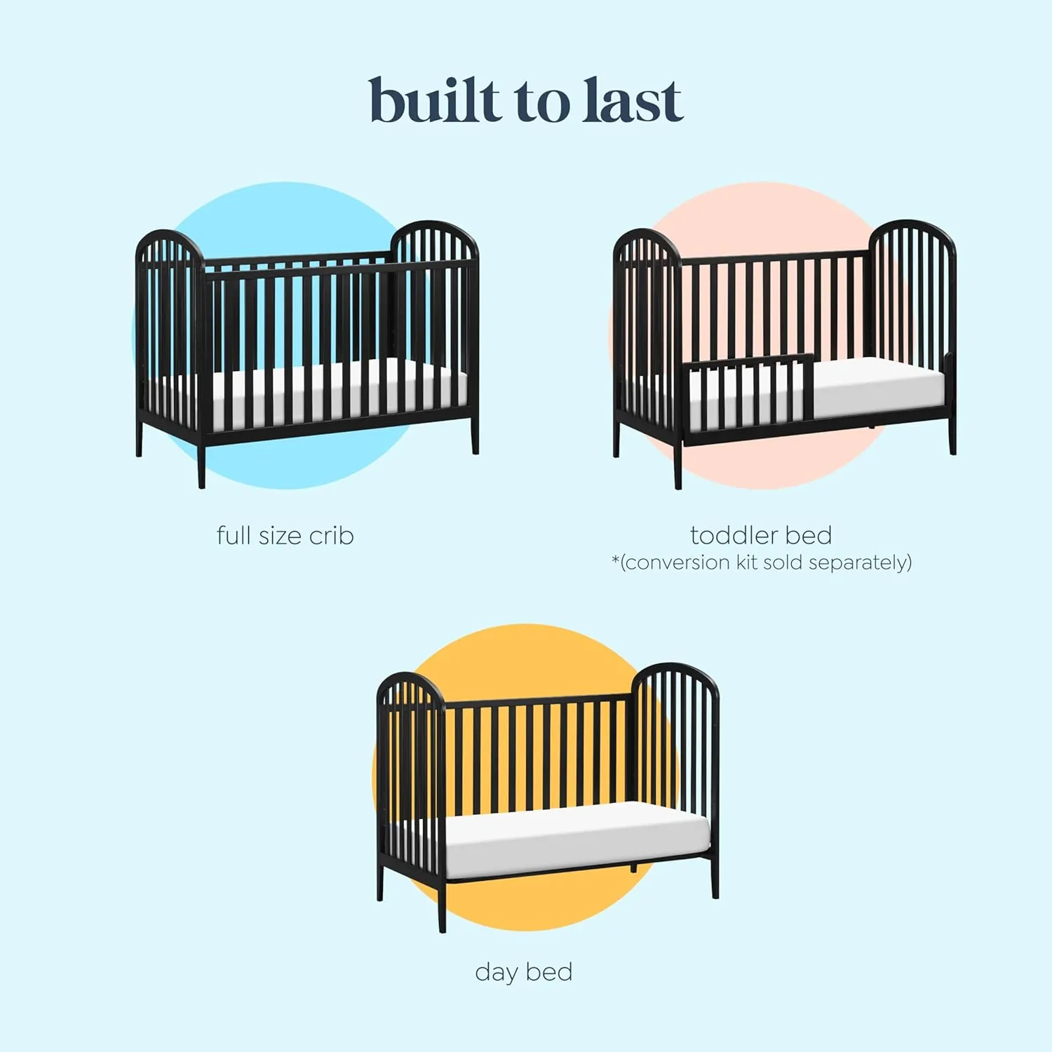 Beau 3-in-1 Convertible Crib - Black - Image 11