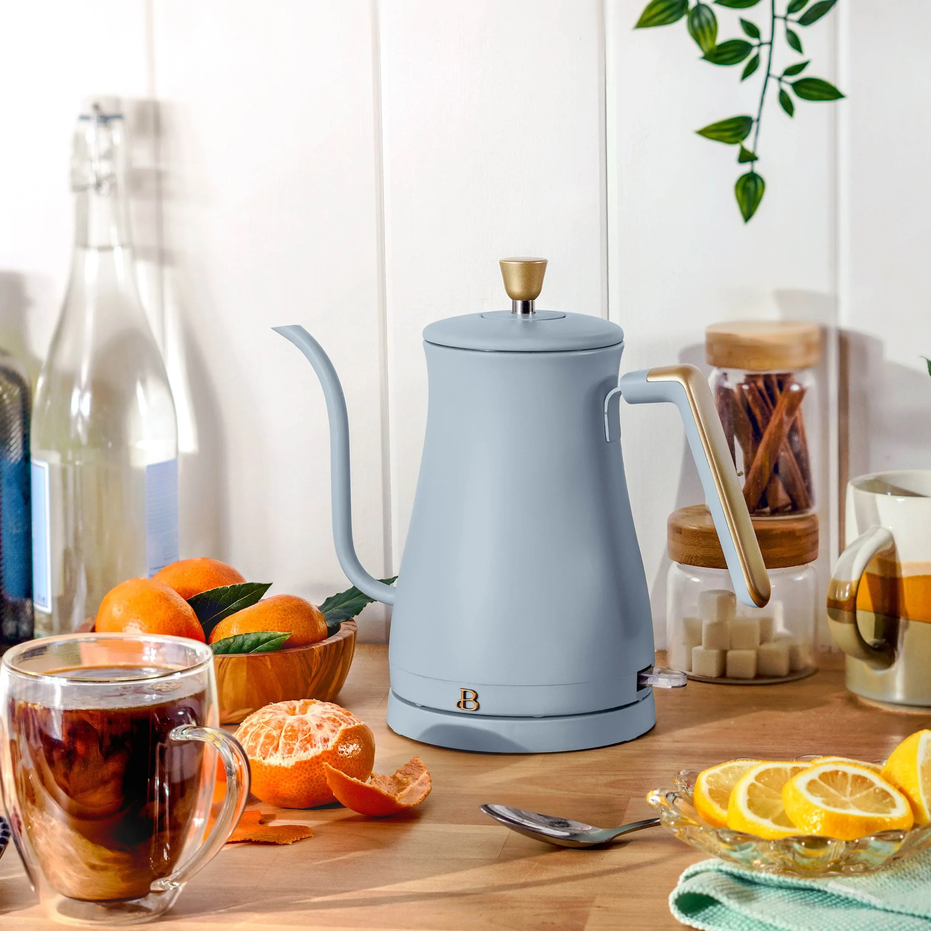 Beautiful 1-Liter Electric Gooseneck Kettle 1200 W, Cornflower Blue - Image 2