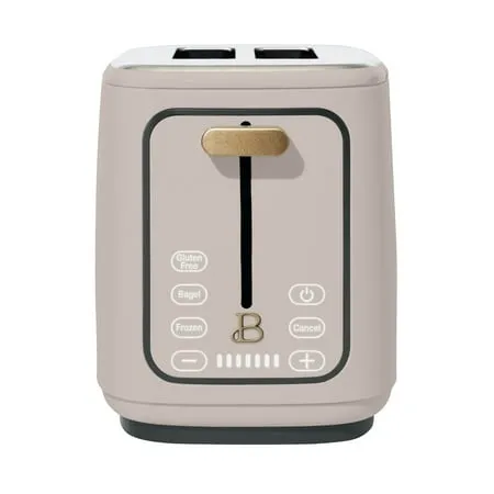 Beautiful 2 Slice Toaster with Touch-Activated Display Porcini Taupe by Drew Barrymore