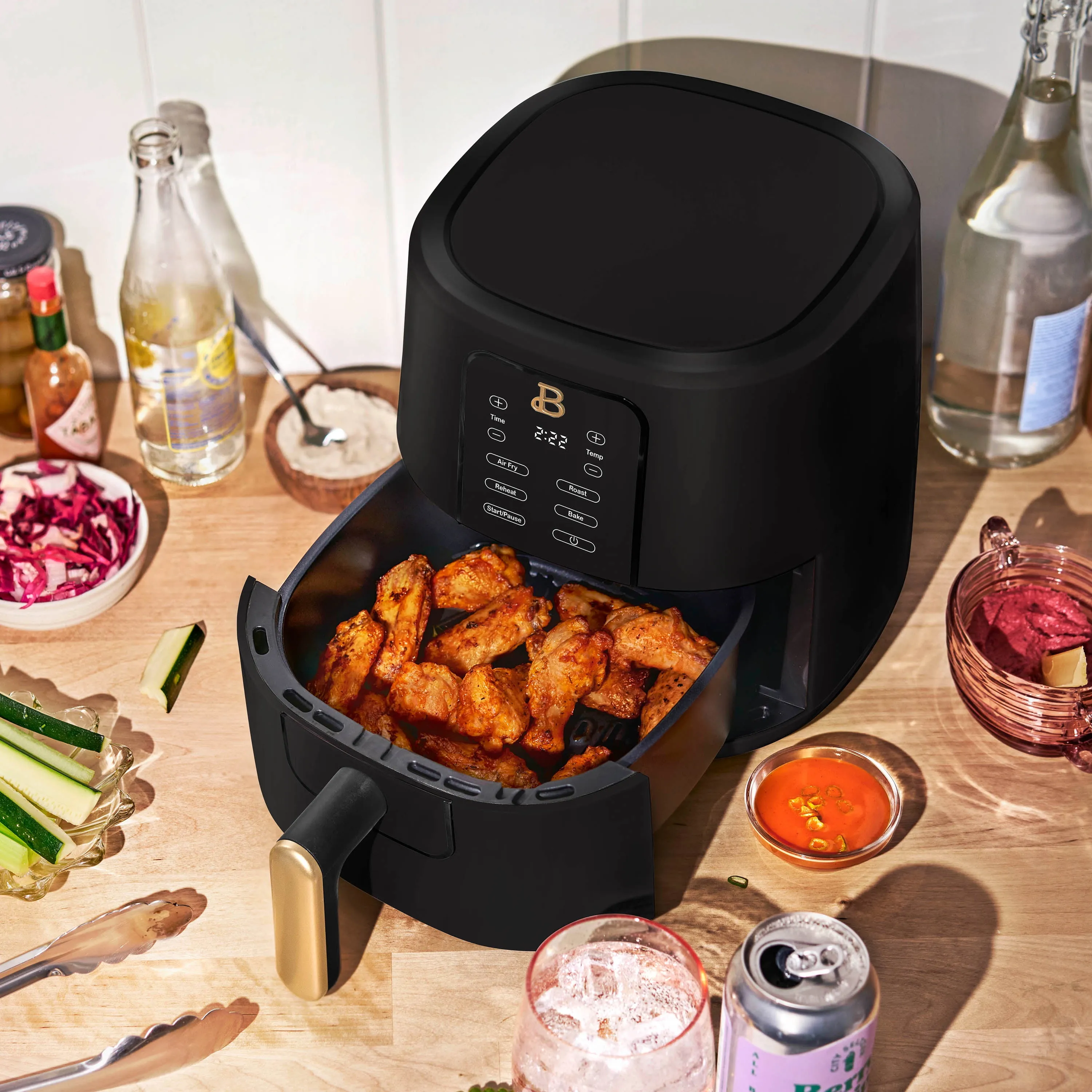 Beautiful 3 Qt Air Fryer With TurboCrisp Technology - Black Sesame - Image 4